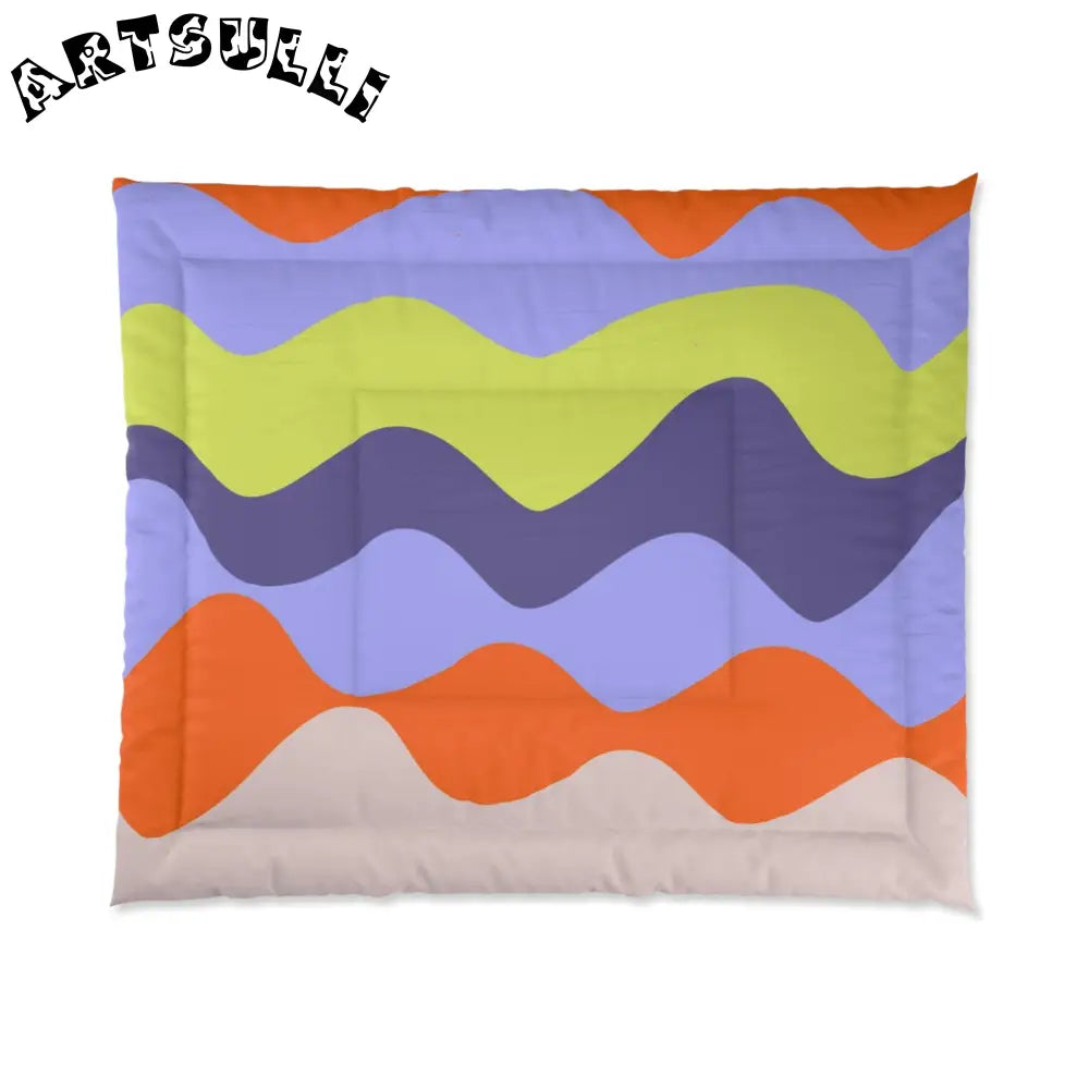 JAKKOUTTHEBXX Waves Red and Blue Comforter JAKKOUTTHEBXX Artsulli