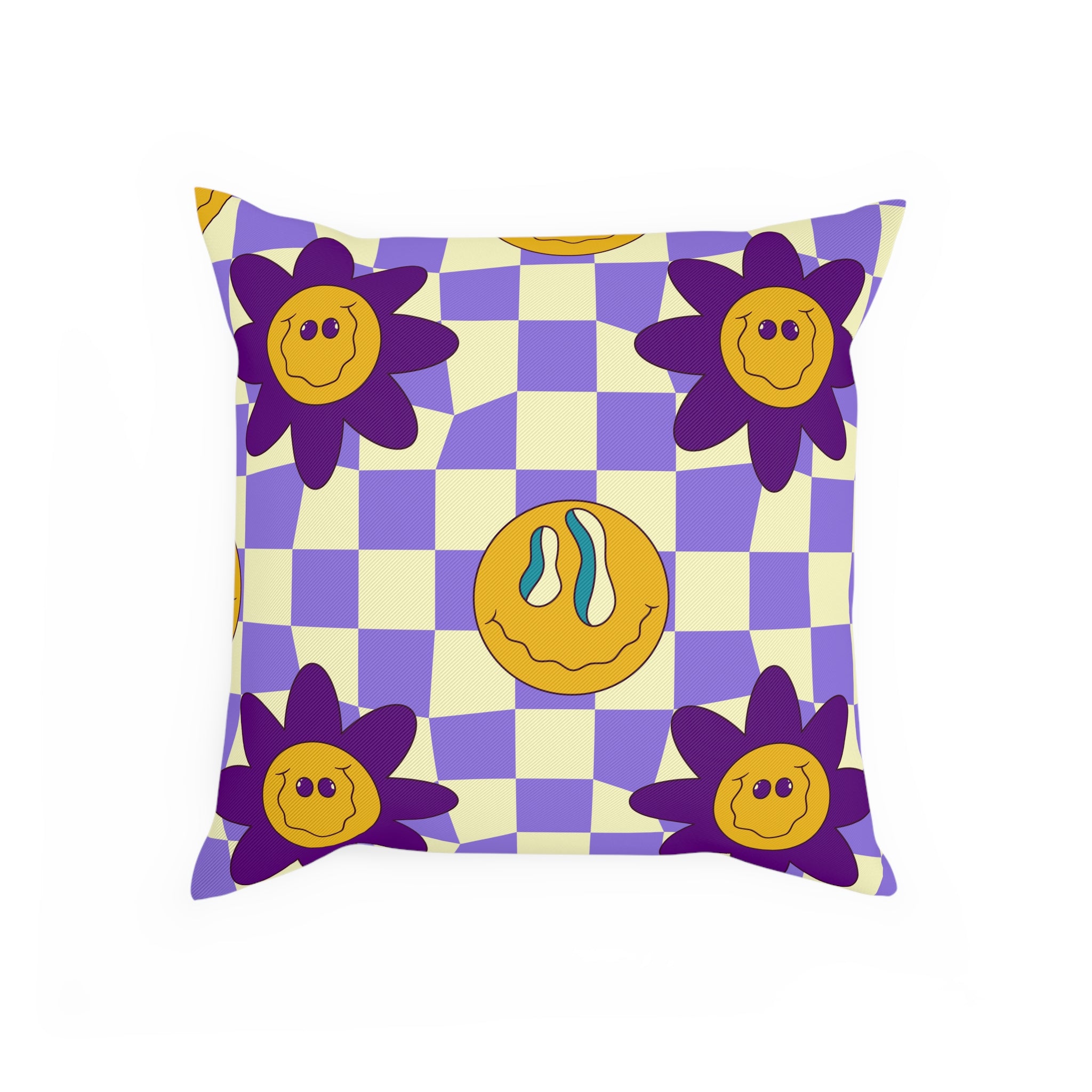 Trippy Flower Power Motifs Pink Cushion, Artsulli - Art is Long, Life is Short, Home Decor, , , , , , , 