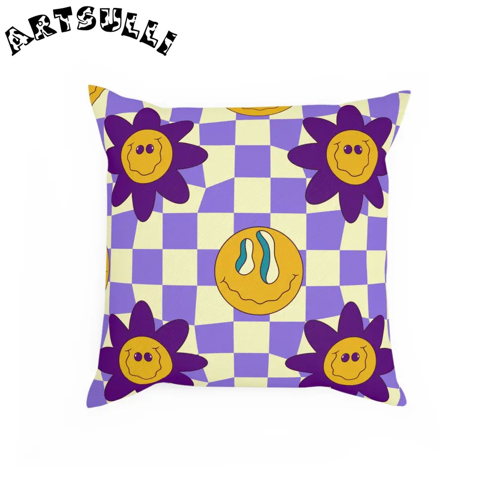 JAKKOUTTHEBXX Trippy Flower Power Motifs Pink Cushion JAKKOUTTHEBXX