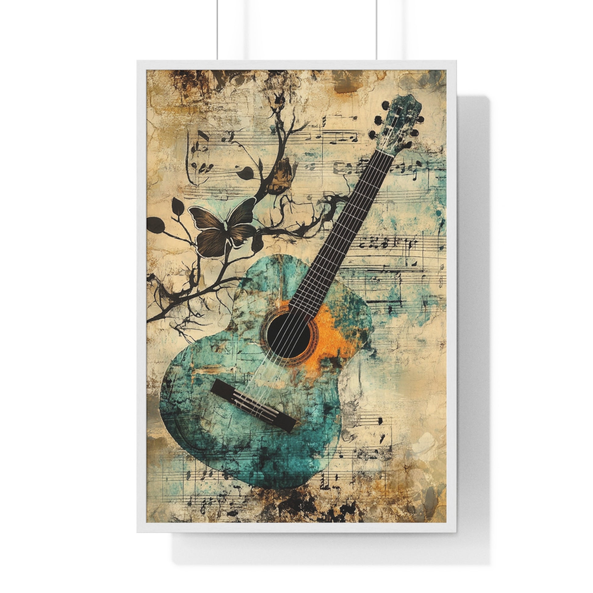 Guitar Type Beat Art Vertical Framed Poster, Artsulli - Art is Long, Life is Short, Poster, Size, 24″ x 36″, Color, White, , , 26914465422967967654