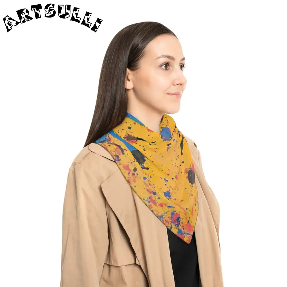 JAKKOUTTHEBXX The Colors Of Paint Splatter Poly Scarf JAKKOUTTHEBXX