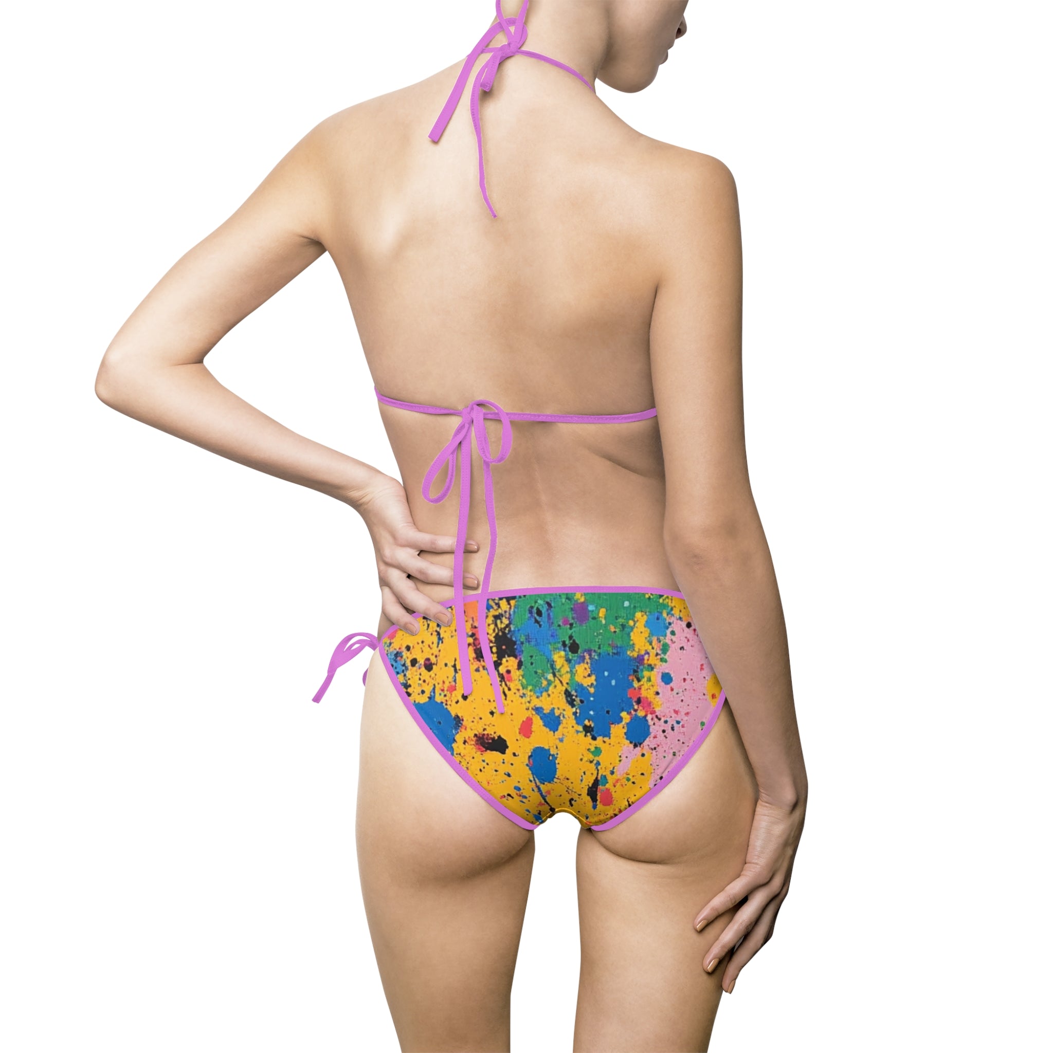 The Colors Of Paint Splatter Women's Bikini Swimsuit (AOP), Artsulli - Art is Long, Life is Short, All Over Prints, , , , , , , 