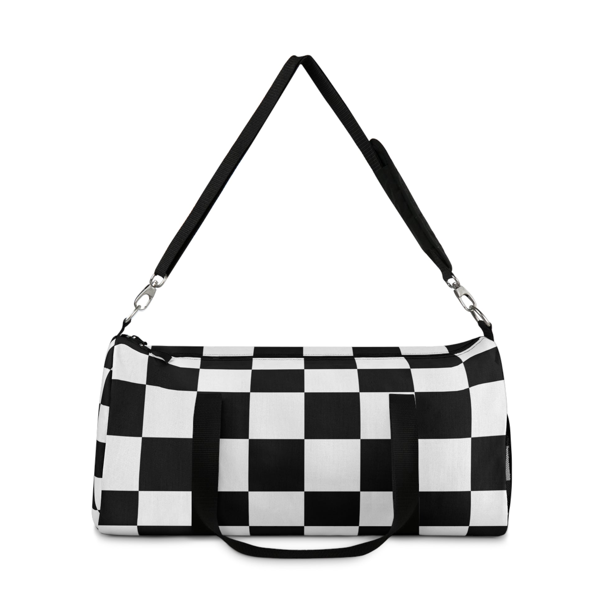 Checkerboard Black and White Duffel Bag, Artsulli - Art is Long, Life is Short, Bags, , , , , , , 