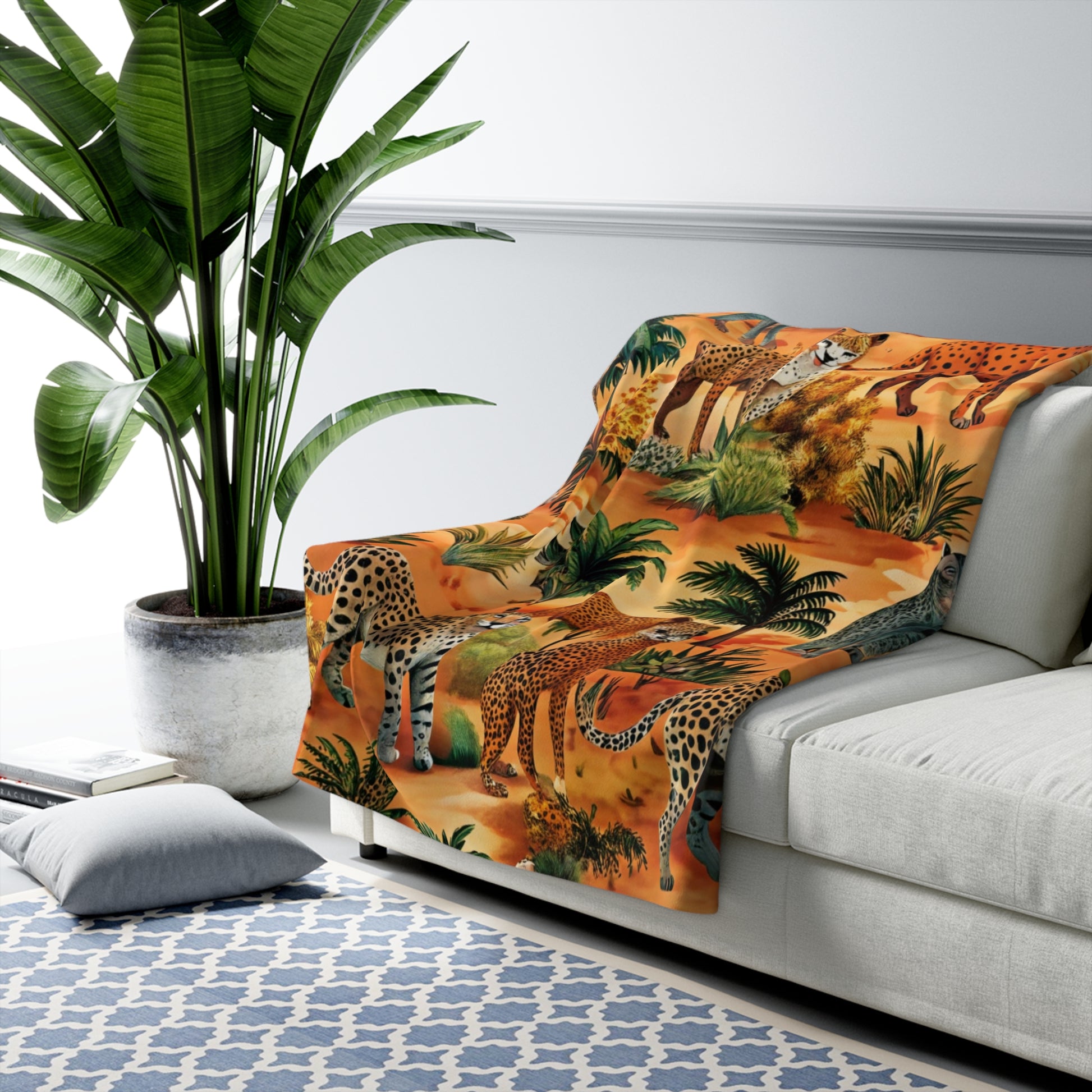 African Savannah Sherpa Fleece Blanket, Artsulli - Art is Long, Life is Short, Home Decor, , , , , , , 