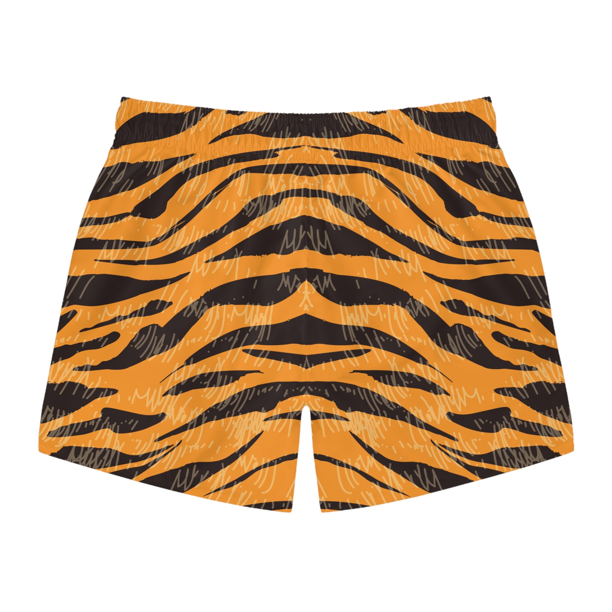 Tiger Scratches Orange and Black Swim Trunks (AOP), Artsulli - Art is Long, Life is Short, All Over Prints, , , , , , , 