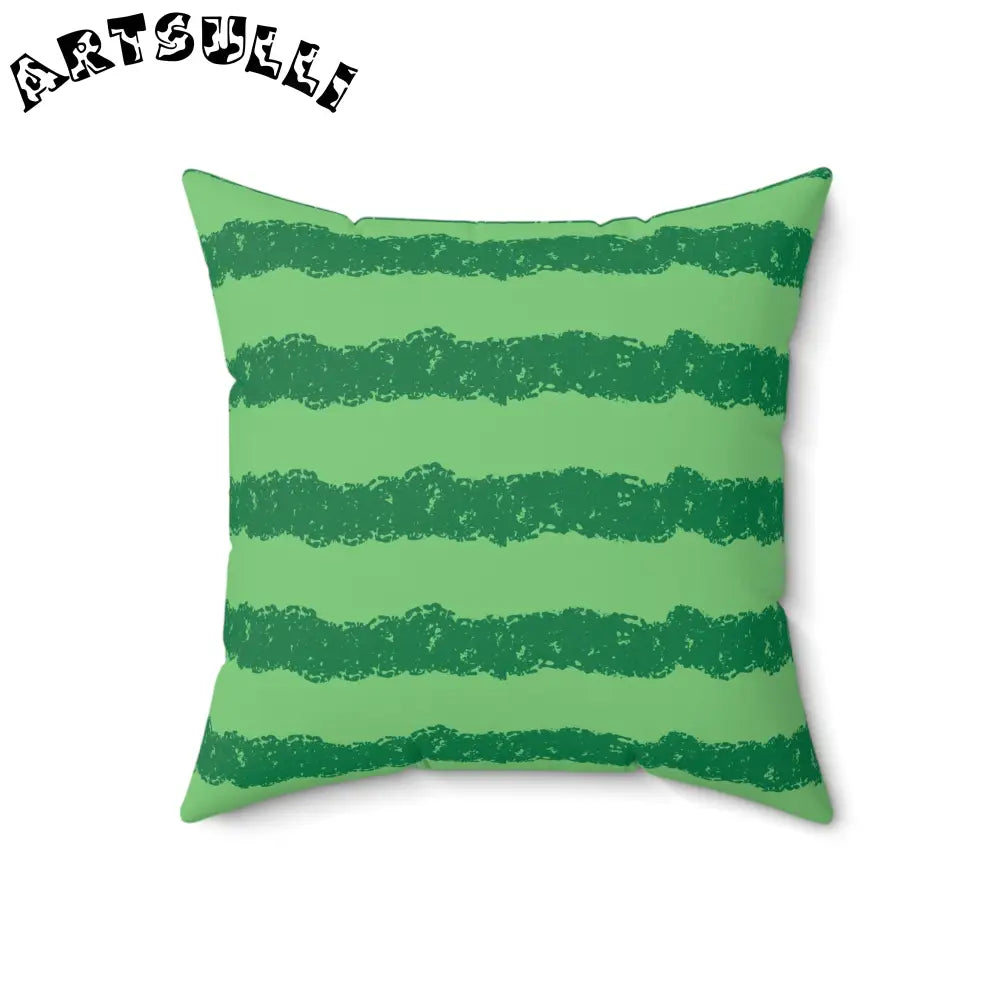 JAKKOUTTHEBXX Watermelon Green Spun Polyester Square Pillow