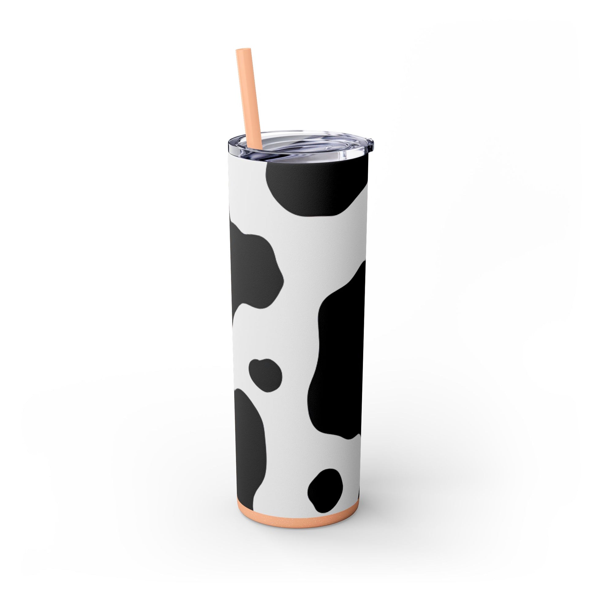Cow Print Focus Skinny Tumbler with Straw, 20oz, Artsulli - Art is Long, Life is Short, Mug, , , , , , , 