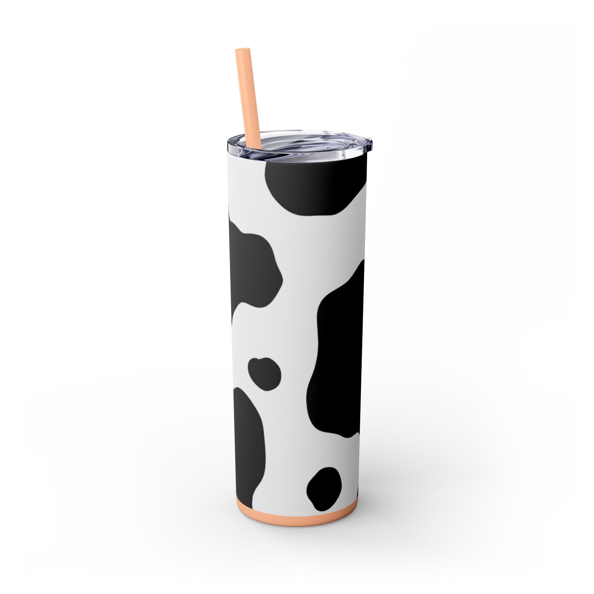 Cow Print Focus Skinny Tumbler with Straw, 20oz, Artsulli - Art is Long, Life is Short, Mug, , , , , , , 