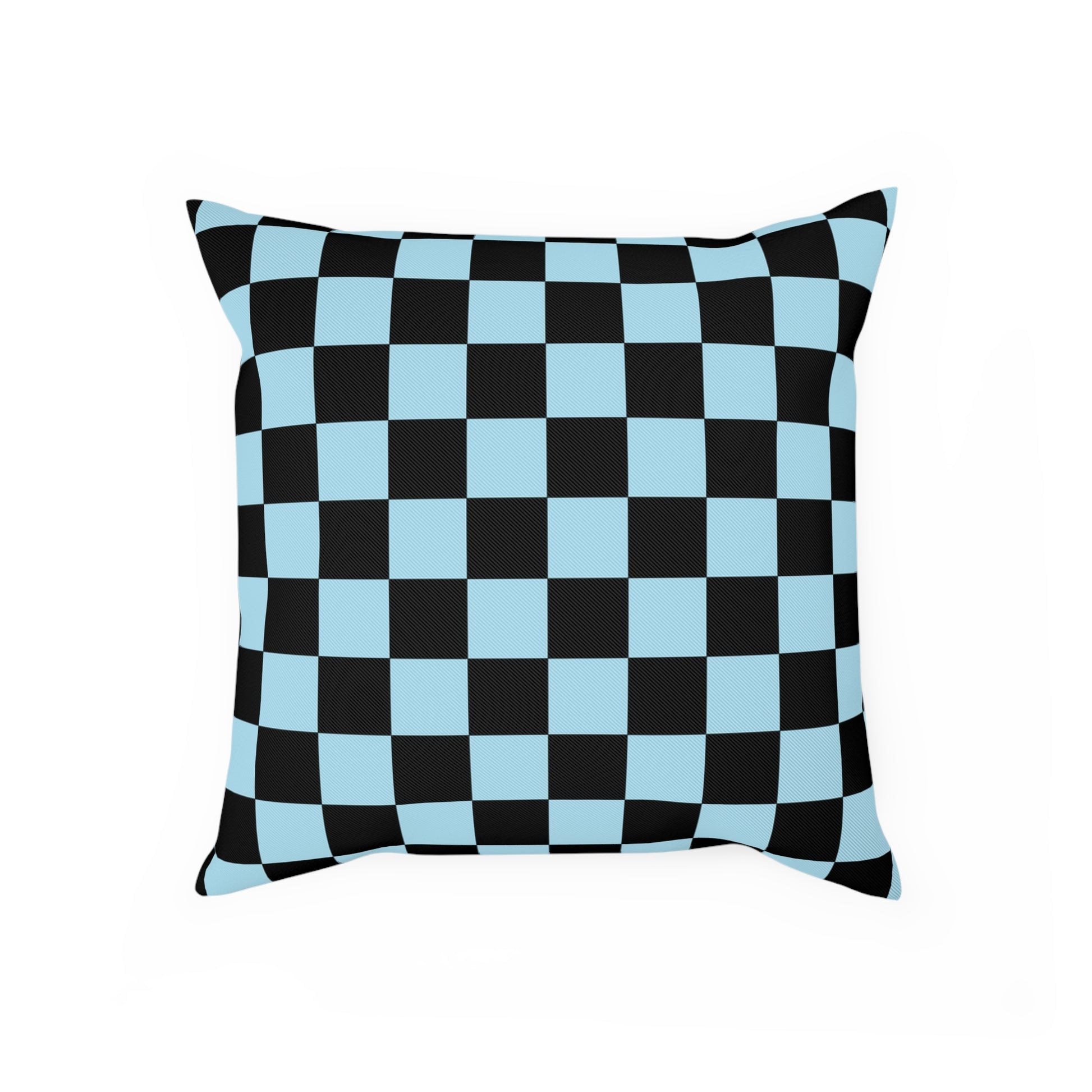 Checkerboard Black and Blue Cushion, Artsulli - Art is Long, Life is Short, Home Decor, Size, 15.7" × 15.7", , , , , 31712805413520341855