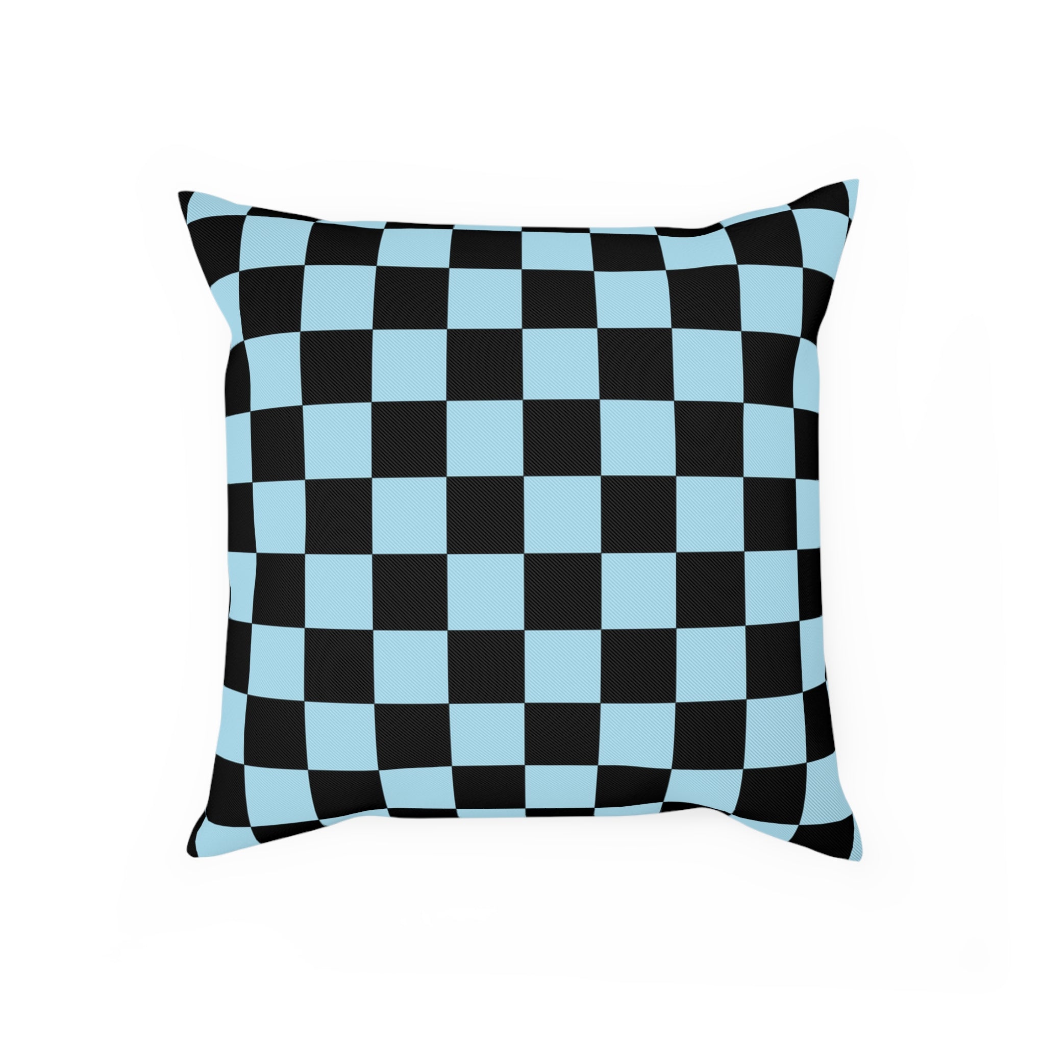 Checkerboard Black and Blue Cushion, Artsulli - Art is Long, Life is Short, Home Decor, Size, 15.7" × 15.7", , , , , 31712805413520341855