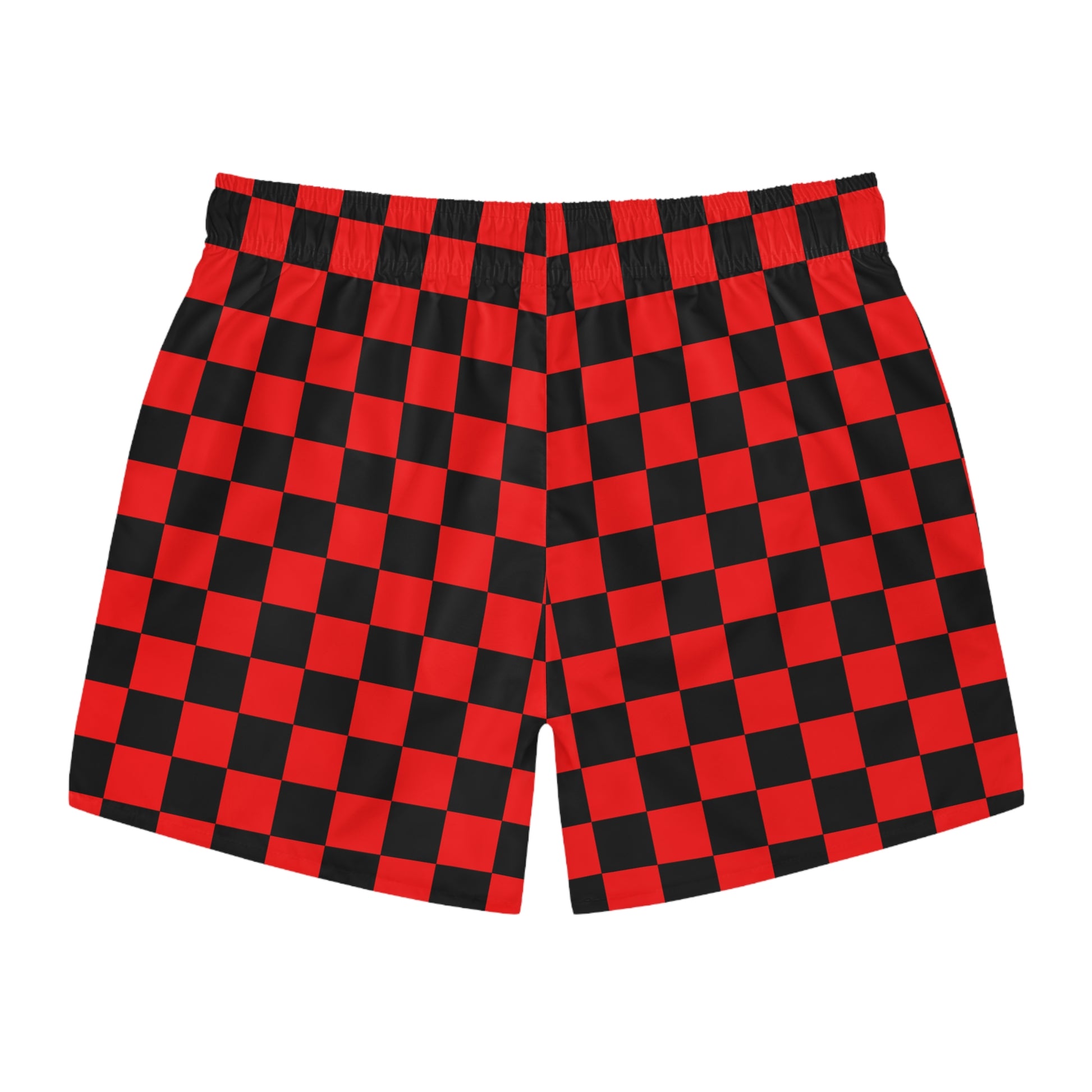 Checkerboard II Red and Black Swim Trunks (AOP), Artsulli - Art is Long, Life is Short, All Over Prints, , , , , , , 