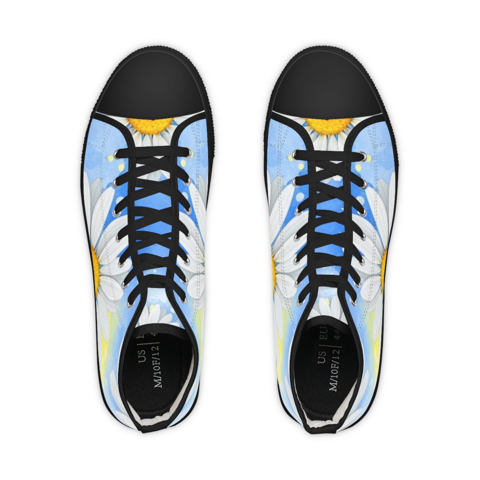 Daisies Men's High Top Sneakers, Artsulli - Art is Long, Life is Short, Shoes, , , , , , , 