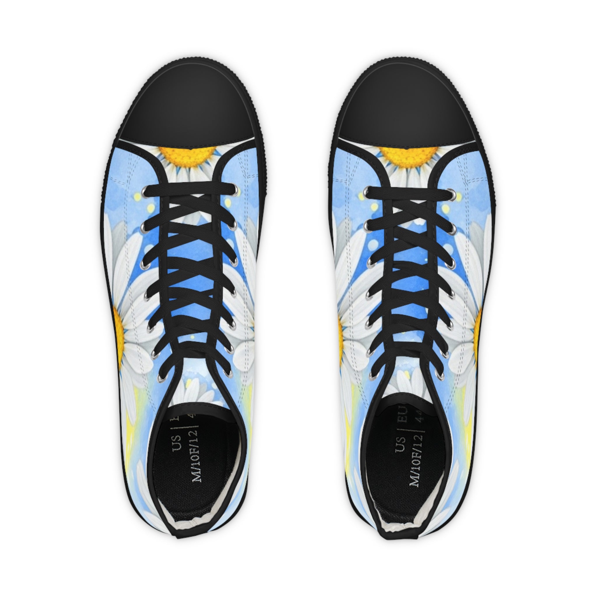 Daisies Men's High Top Sneakers, Artsulli - Art is Long, Life is Short, Shoes, , , , , , , 