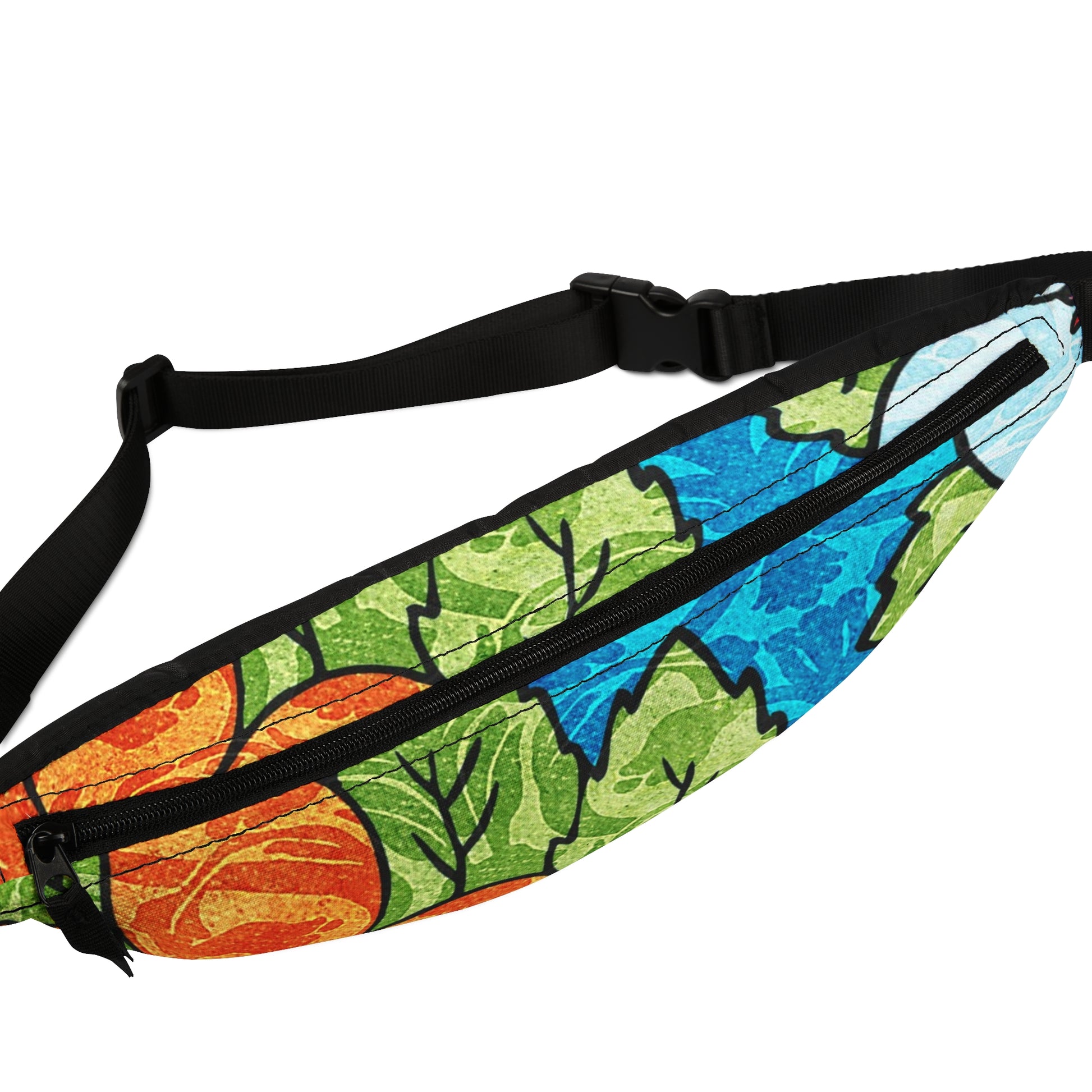 Blue Orange Groovy Fanny Pack, Artsulli - Art is Long, Life is Short, Bags, , , , , , , 