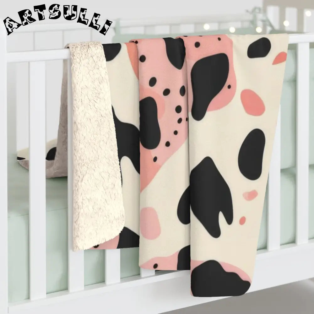 JAKKOUTTHEBXX Pink Cow Print Cozy Fleece Blanket 2025