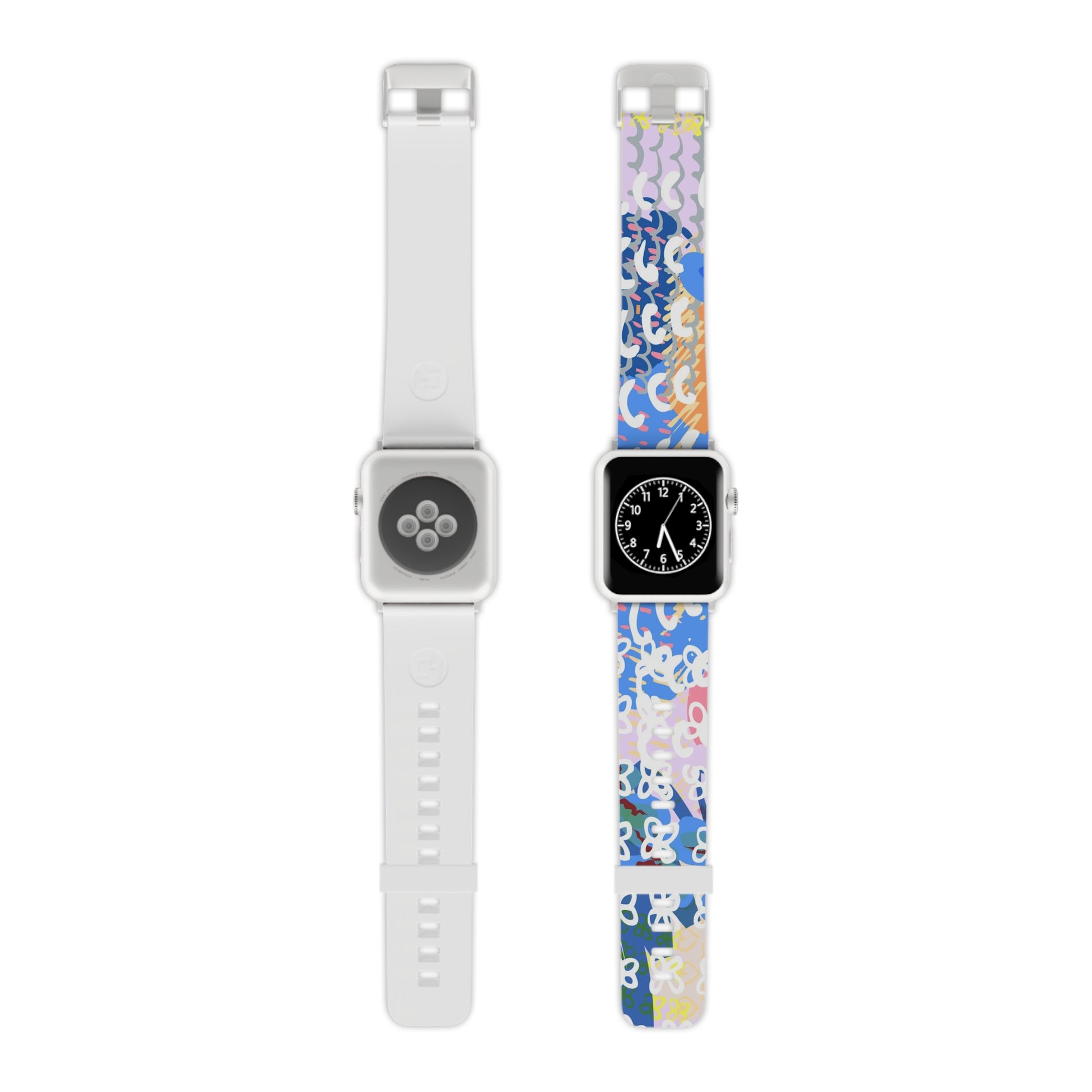 Flowers x Doodles x Hearts Multi-Color Watch Band for Apple Watch, Artsulli - Art is Long, Life is Short, Accessories, Size, 7.5'' × 0.75'' / 38 - 40 mm, Color, Silver, , , 22760034922893112805