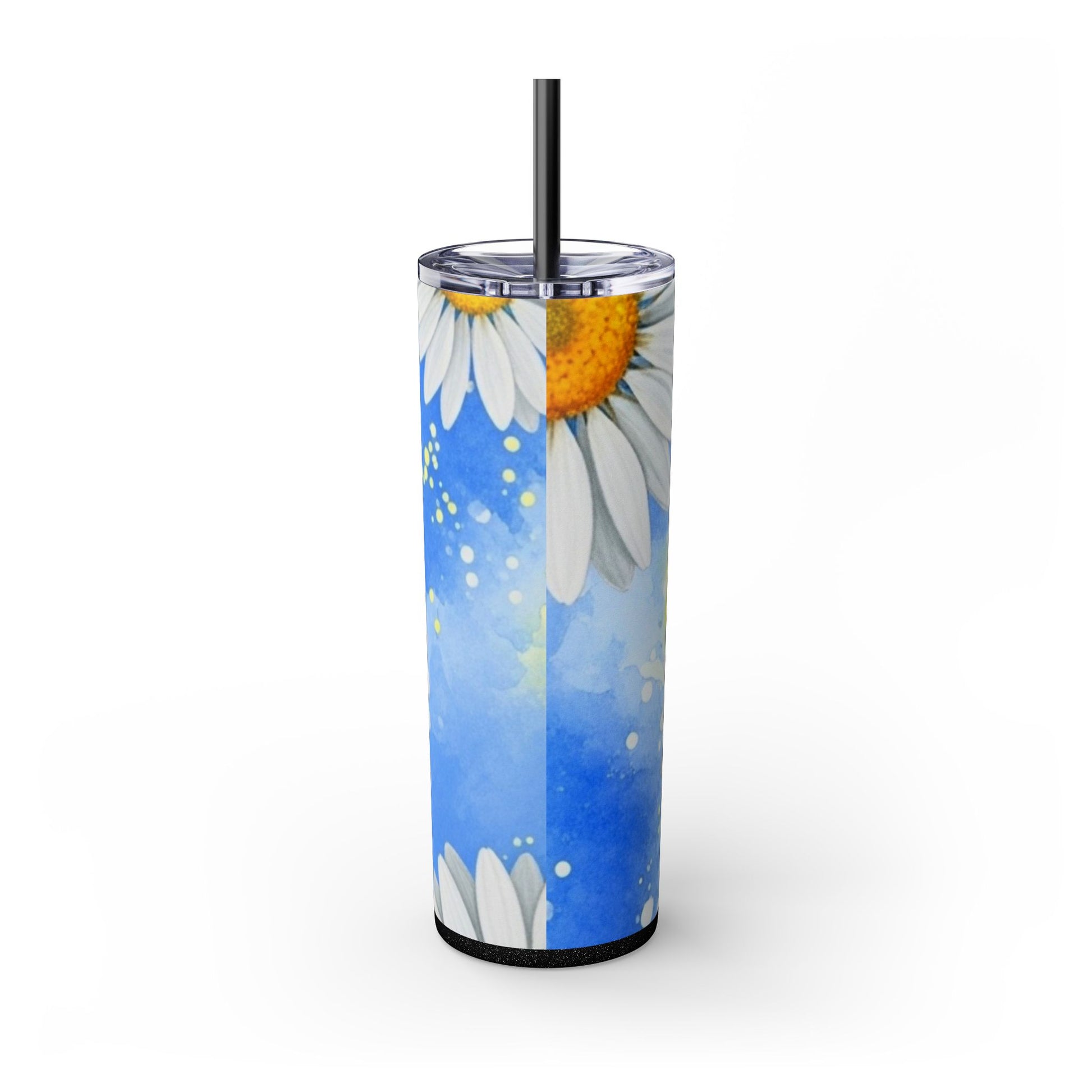 Daisies Skinny Tumbler with Straw, 20oz, Artsulli - Art is Long, Life is Short, Mug, , , , , , , 
