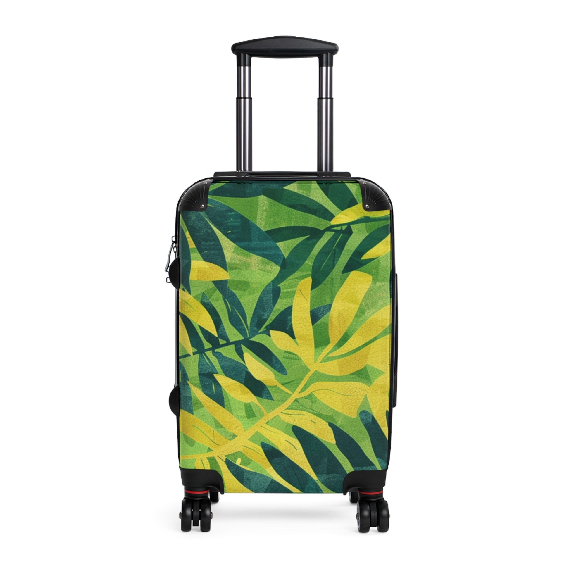 Green Leaf x Yellow Leaf x Tropical x Jungle Suitcase, Artsulli - Art is Long, Life is Short, Bags, Size, Small, Color, Black, , , 27135620361314000550