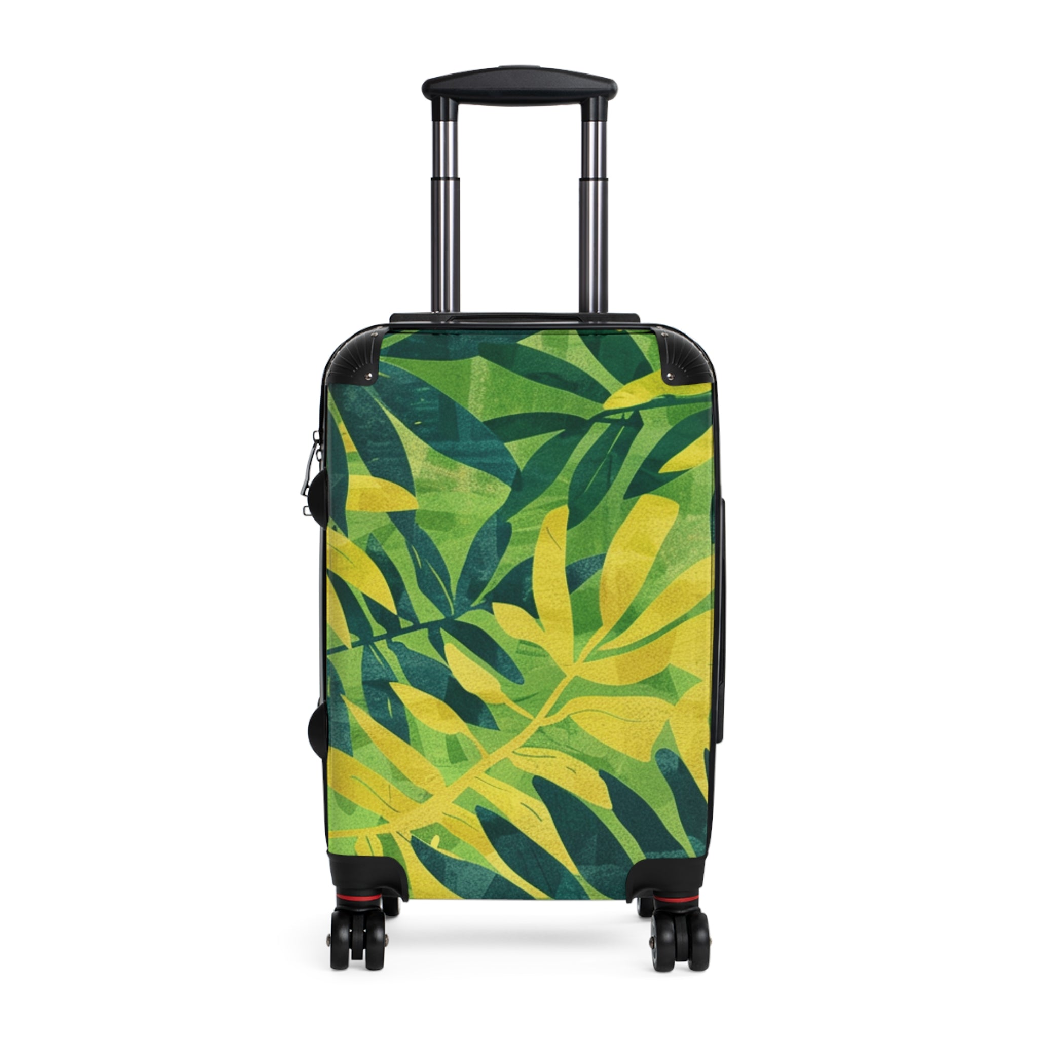 Green Leaf x Yellow Leaf x Tropical x Jungle Suitcase, Artsulli - Art is Long, Life is Short, Bags, Size, Small, Color, Black, , , 27135620361314000550