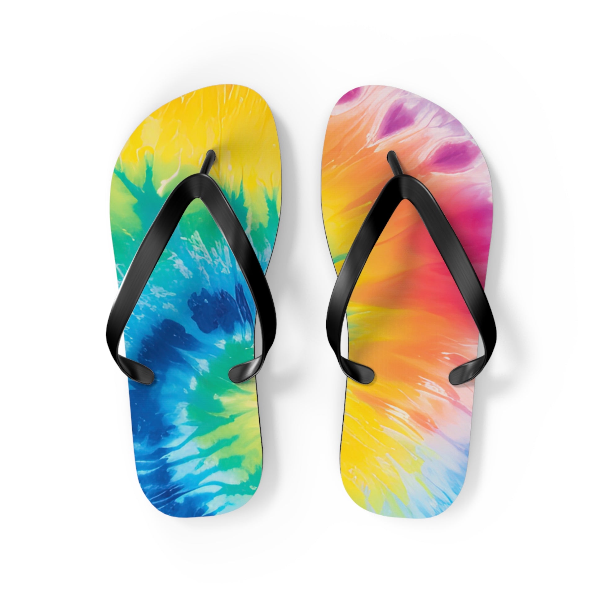 Tie Dye Flip Flops, Artsulli - Art is Long, Life is Short, Shoes, Size, M, Color, Black sole, , , 39948418466171309918