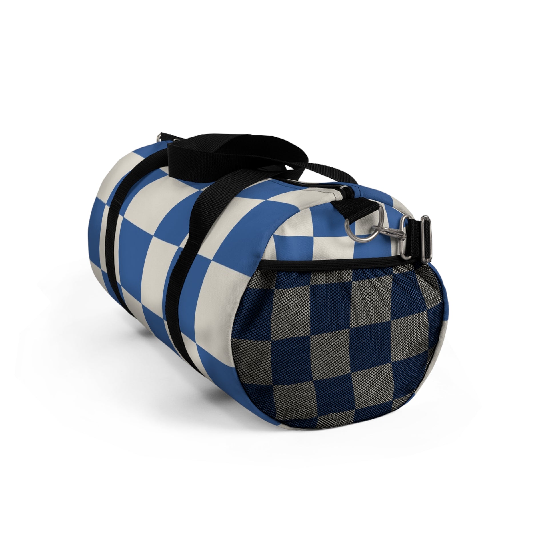 Checkerboard Blue Duffel Bag, Artsulli - Art is Long, Life is Short, Bags, , , , , , , 