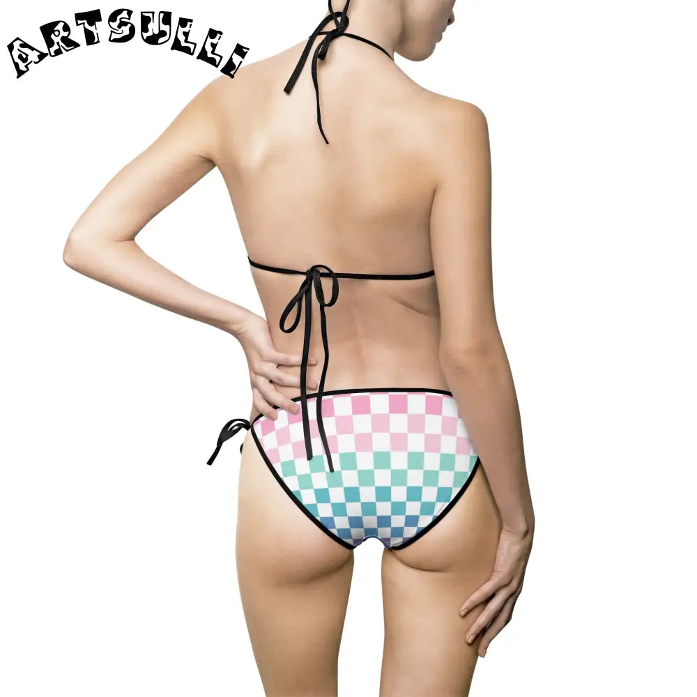 JAKKOUTTHEBXX Vaporwave Rainbow Checkerboard Multi-Color Women’s