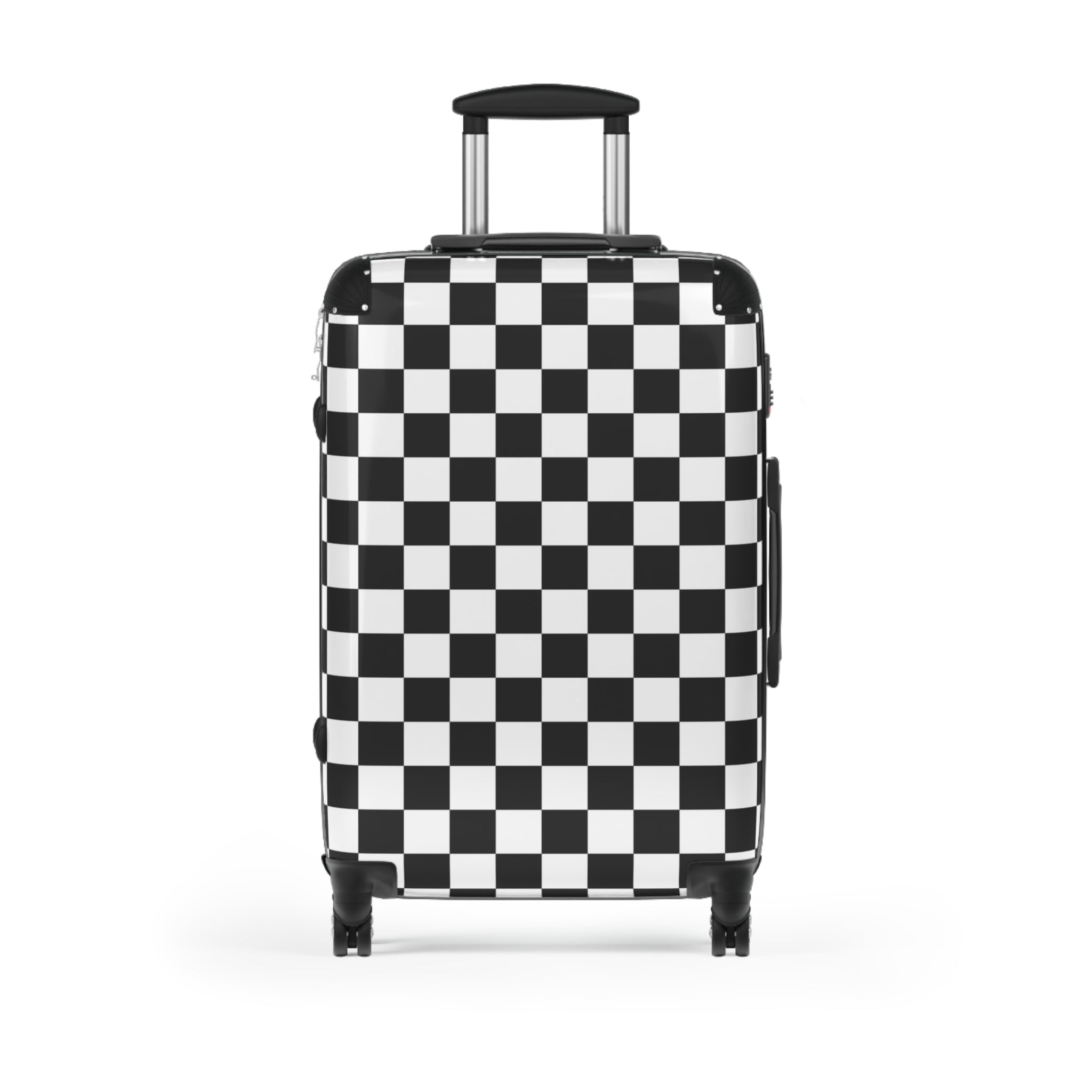 Checkerboard White and Black Suitcase, Artsulli - Art is Long, Life is Short, Bags, Size, Medium, Color, Black, , , 11088323830290253815