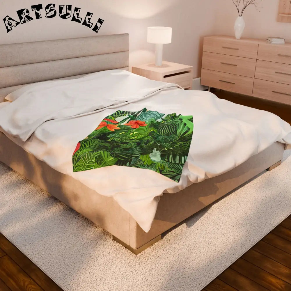 JAKKOUTTHEBXX Vibrant Jungle Scene Digital Art Print with Orange