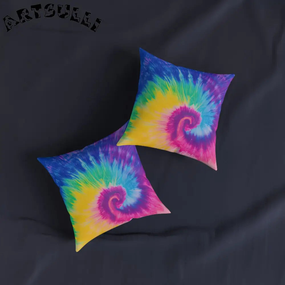 JAKKOUTTHEBXX Colorful Tie Dye Art Printed Square Pillow 2025