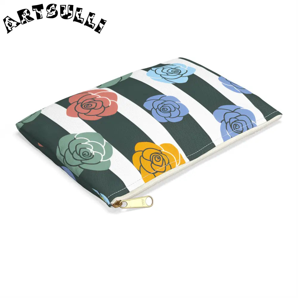 JAKKOUTTHEBXX Stripes x Roses II Black and White Accessory Pouch