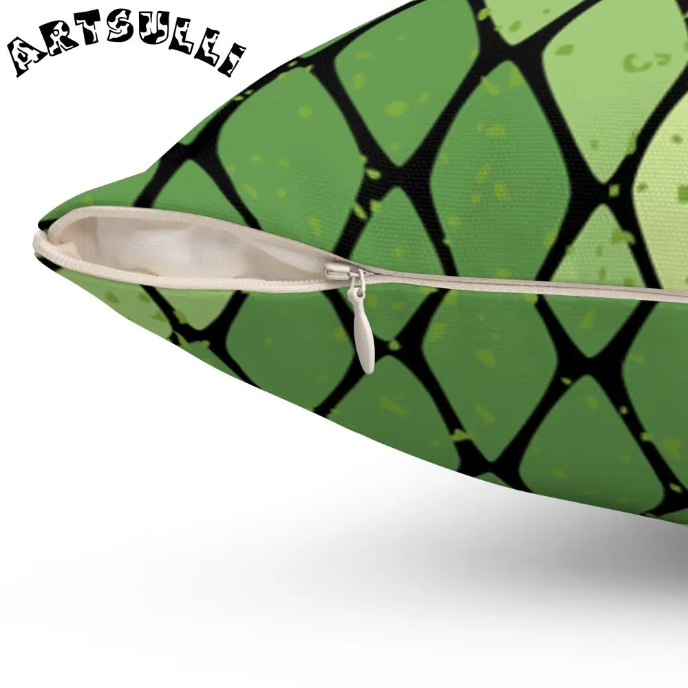 JAKKOUTTHEBXX Snake Skin Green and Black Spun Polyester Square