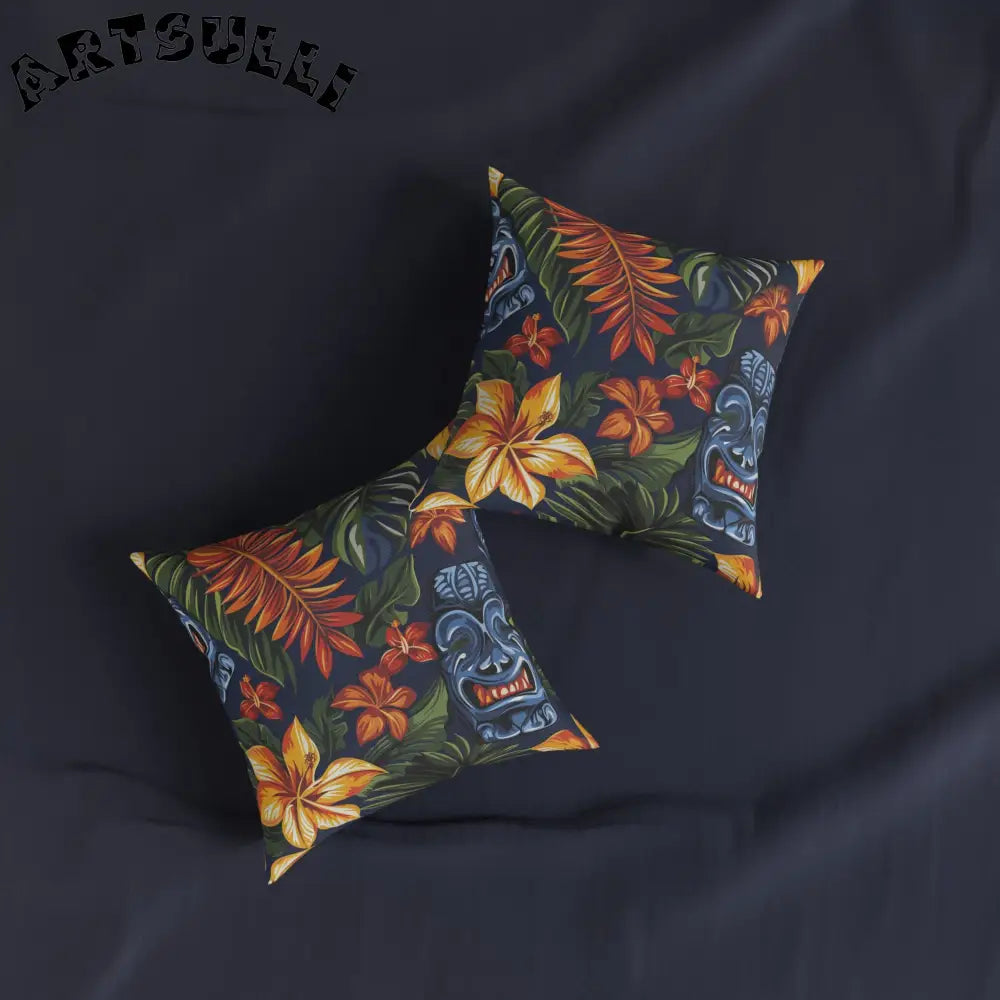 JAKKOUTTHEBXX Tropical Tiki Mask Throw Pillow 2025