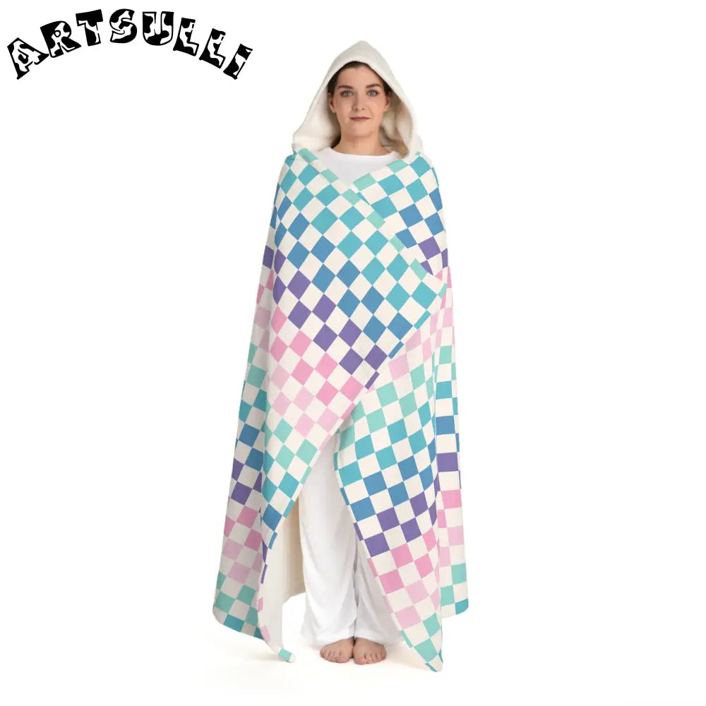 JAKKOUTTHEBXX Vaporwave Rainbow Checkerboard II Multi-Color Hooded