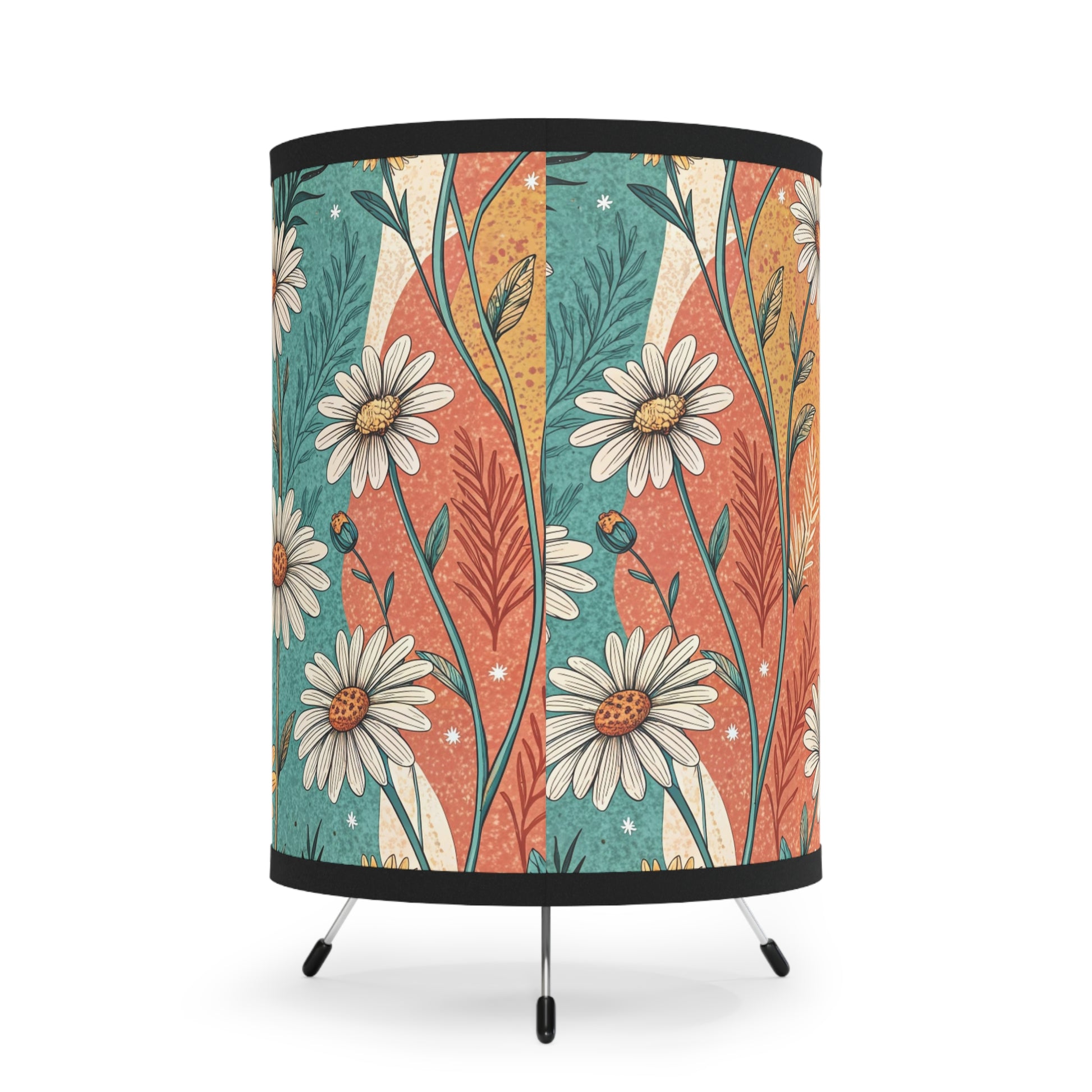 Retro Daisy Dream Tripod Lamp with High-Res Printed Shade, US\CA plug, Artsulli - Art is Long, Life is Short, Home Decor, , , , , , , 
