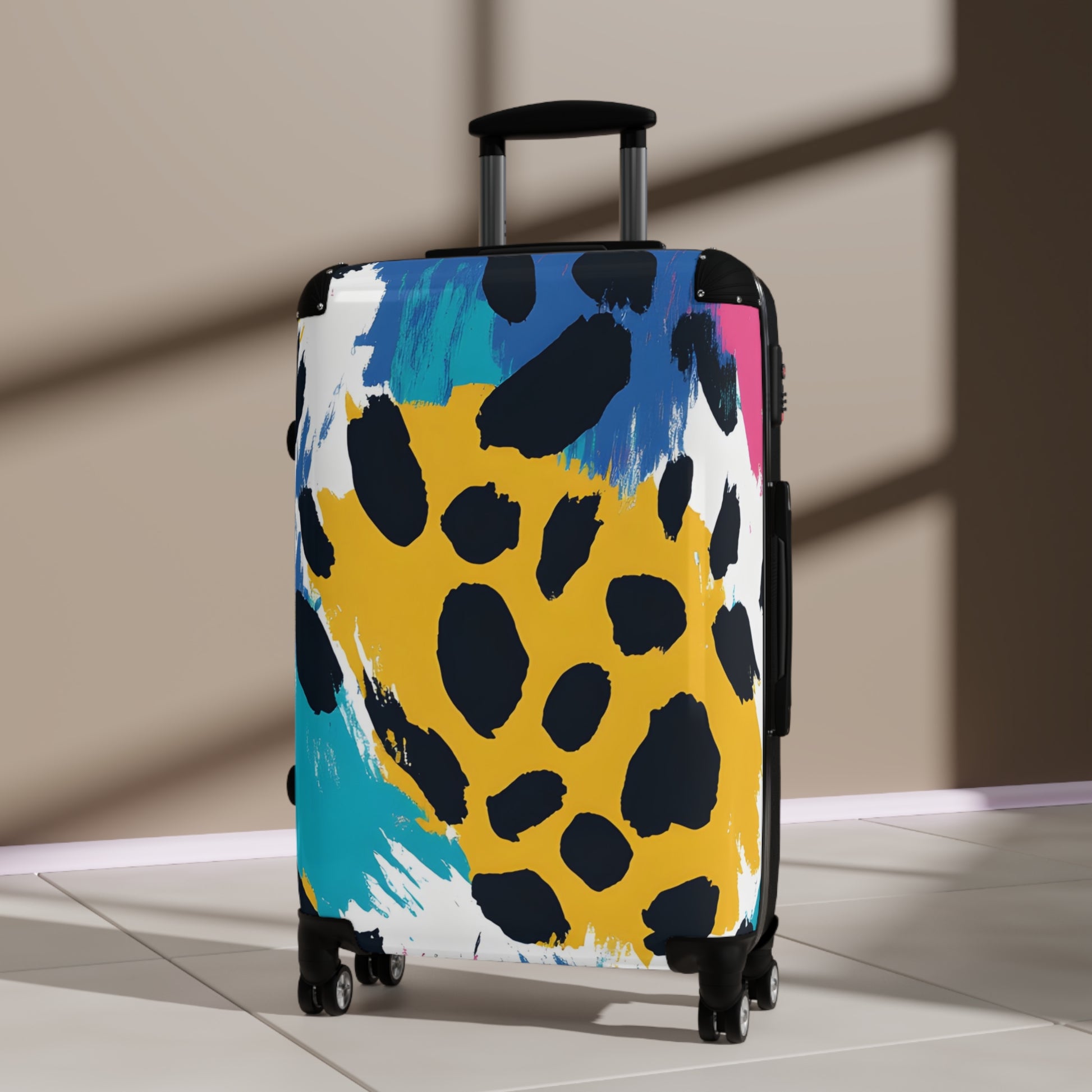 Leopard Print x Paint Brush Strokes Multi-Color Suitcase, Artsulli - Art is Long, Life is Short, Bags, , , , , , , 