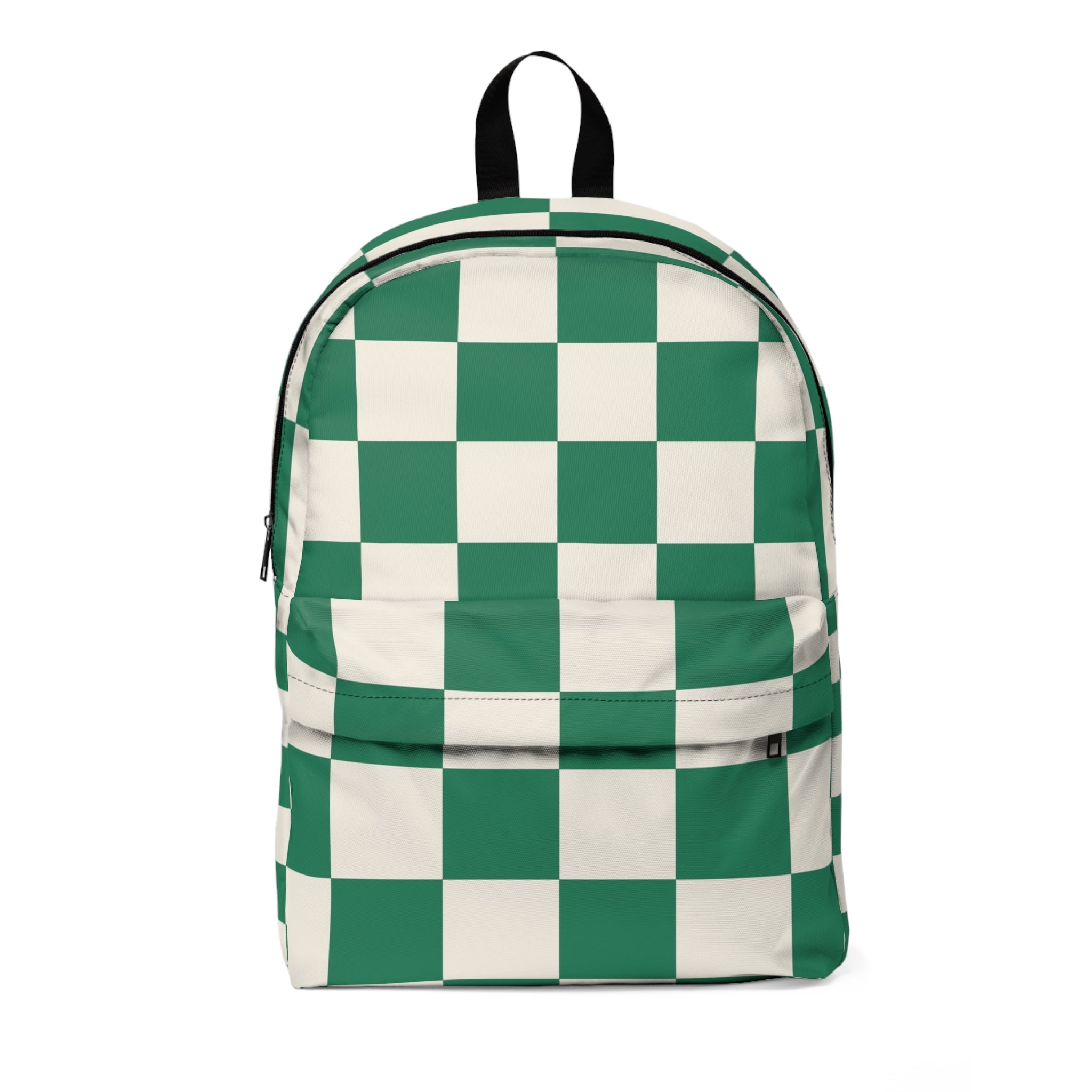 Checkerboard Dark Green Unisex Classic Backpack, Artsulli - Art is Long, Life is Short, Bags, Size, One size, , , , , 28344015885997948619