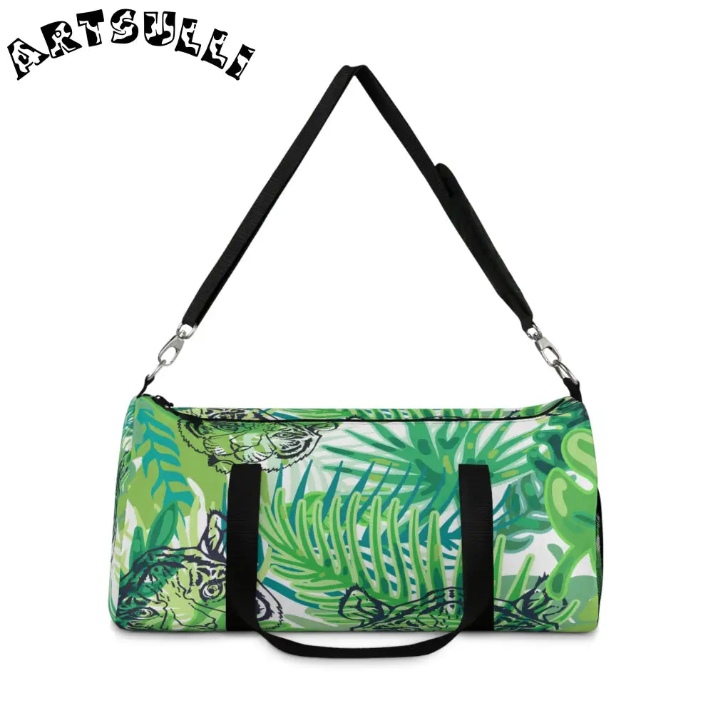 JAKKOUTTHEBXX Tropical Jungle Tigers Green Duffel Bag JAKKOUTTHEBXX
