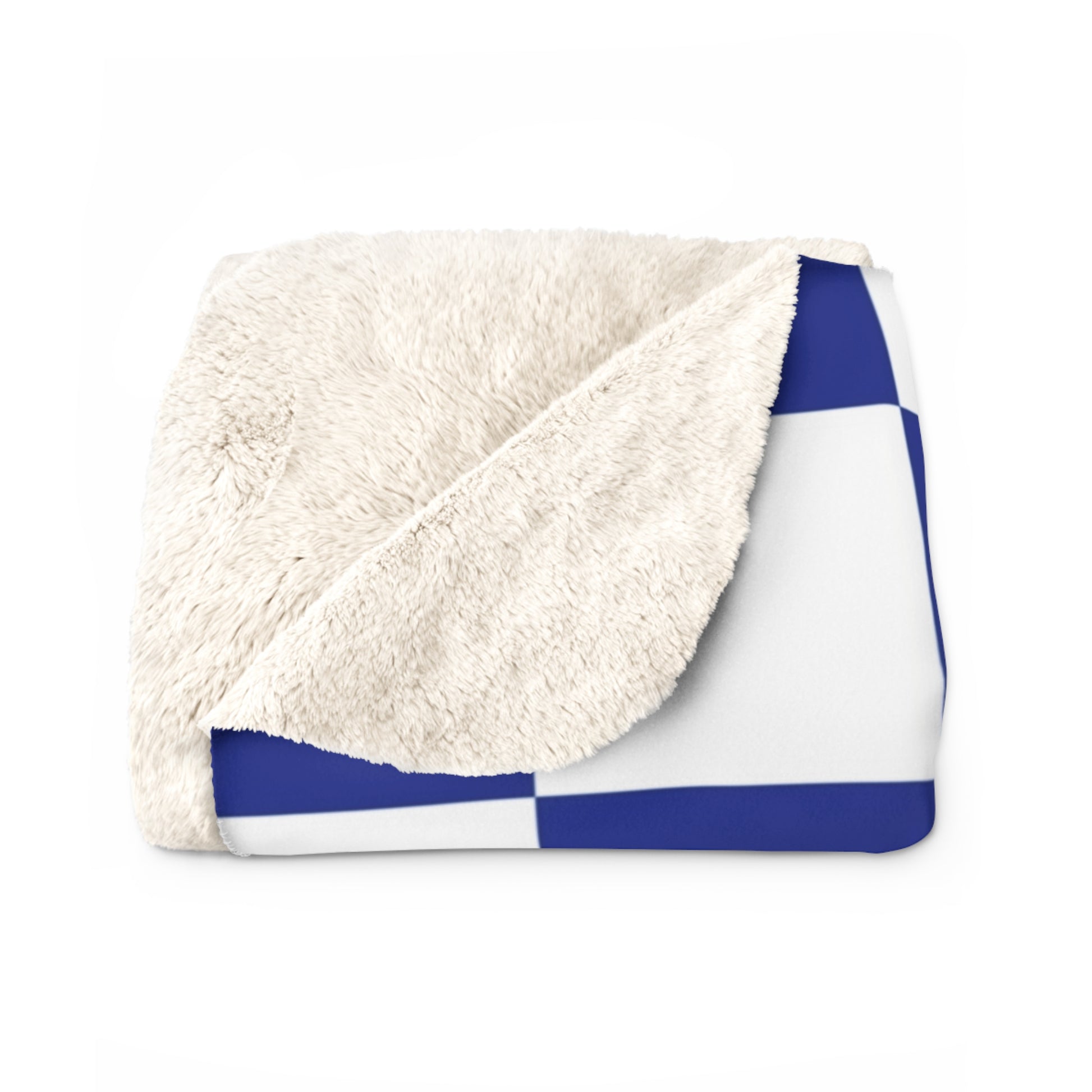 Chessboard Navy Blue Sherpa Fleece Blanket, Artsulli - Art is Long, Life is Short, Home Decor, , , , , , , 