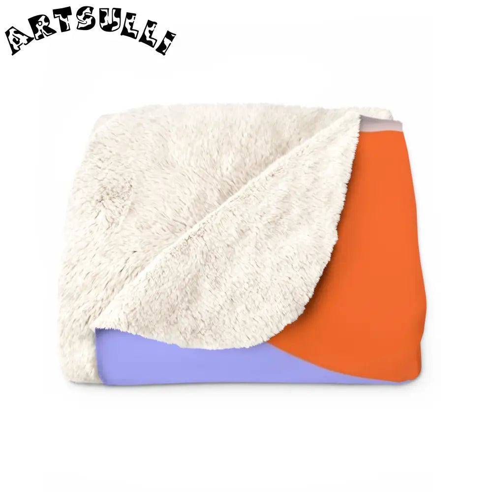 JAKKOUTTHEBXX Waves Red and Blue Sherpa Fleece Blanket JAKKOUTTHEBXX