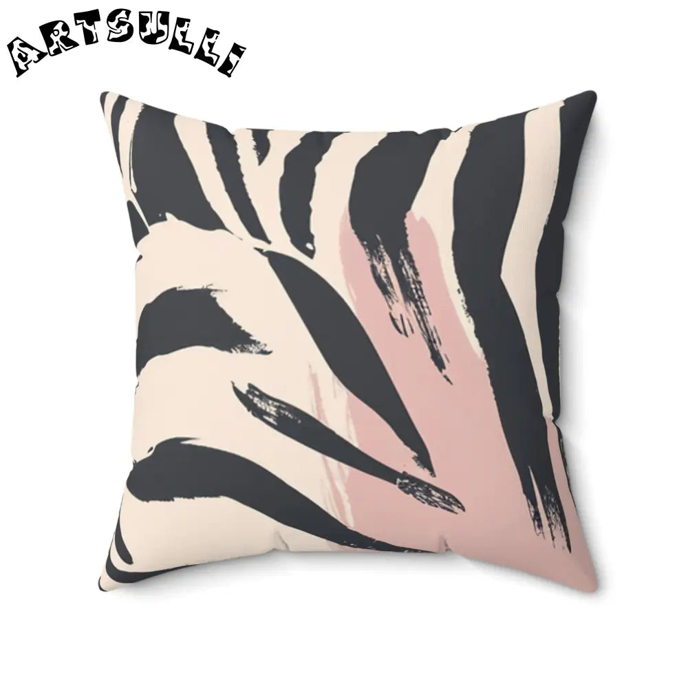 JAKKOUTTHEBXX Tiger Stripe Square Throw Pillow Orange Black Cream