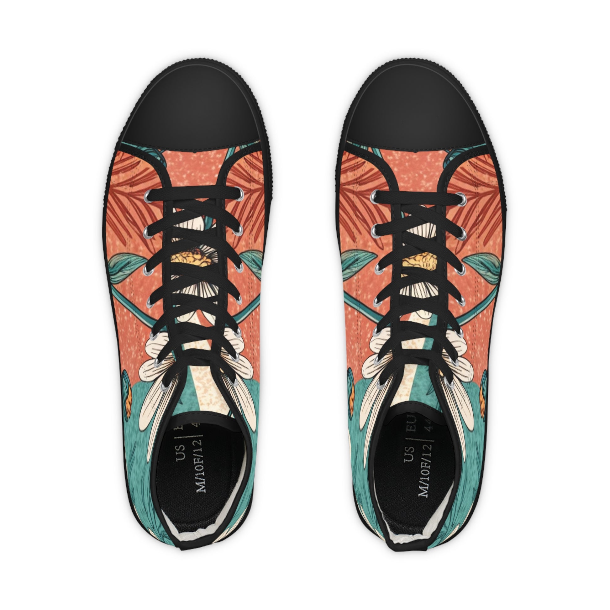 Retro Daisy Dream Men's High Top Sneakers, Artsulli - Art is Long, Life is Short, Shoes, , , , , , , 