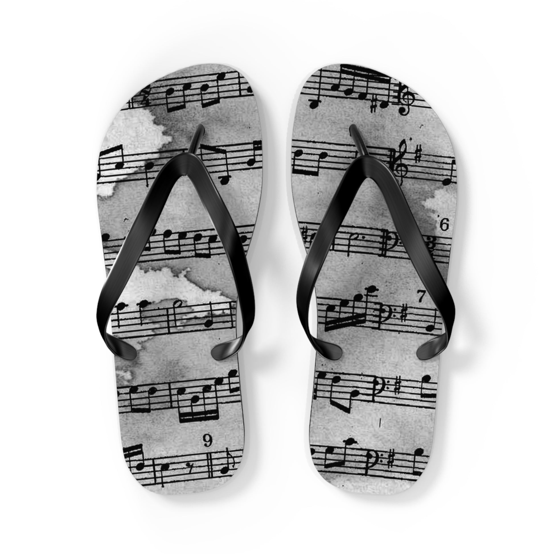 Drip Spill Type Beat Sheet Music Black Flip Flops, Artsulli - Art is Long, Life is Short, Shoes, Size, L, Color, Black sole, , , 21751445625990297397