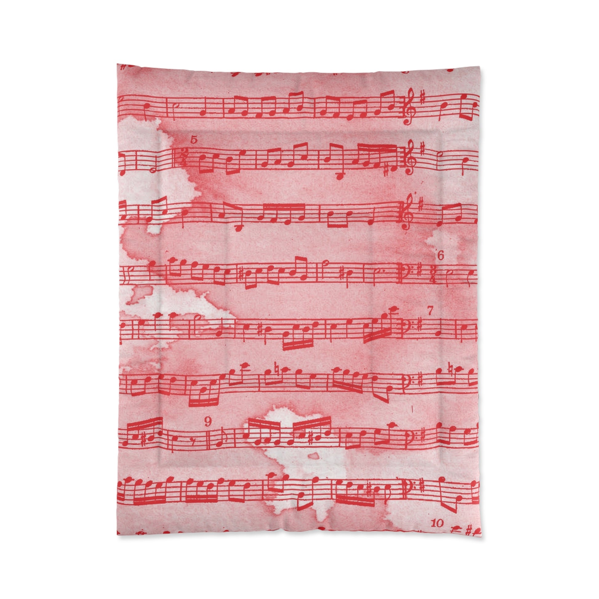Drip Spill Type Beat Sheet Music Red Comforter, Artsulli - Art is Long, Life is Short, Home Decor, Size, 68" × 88", , , , , 28020393235572202449