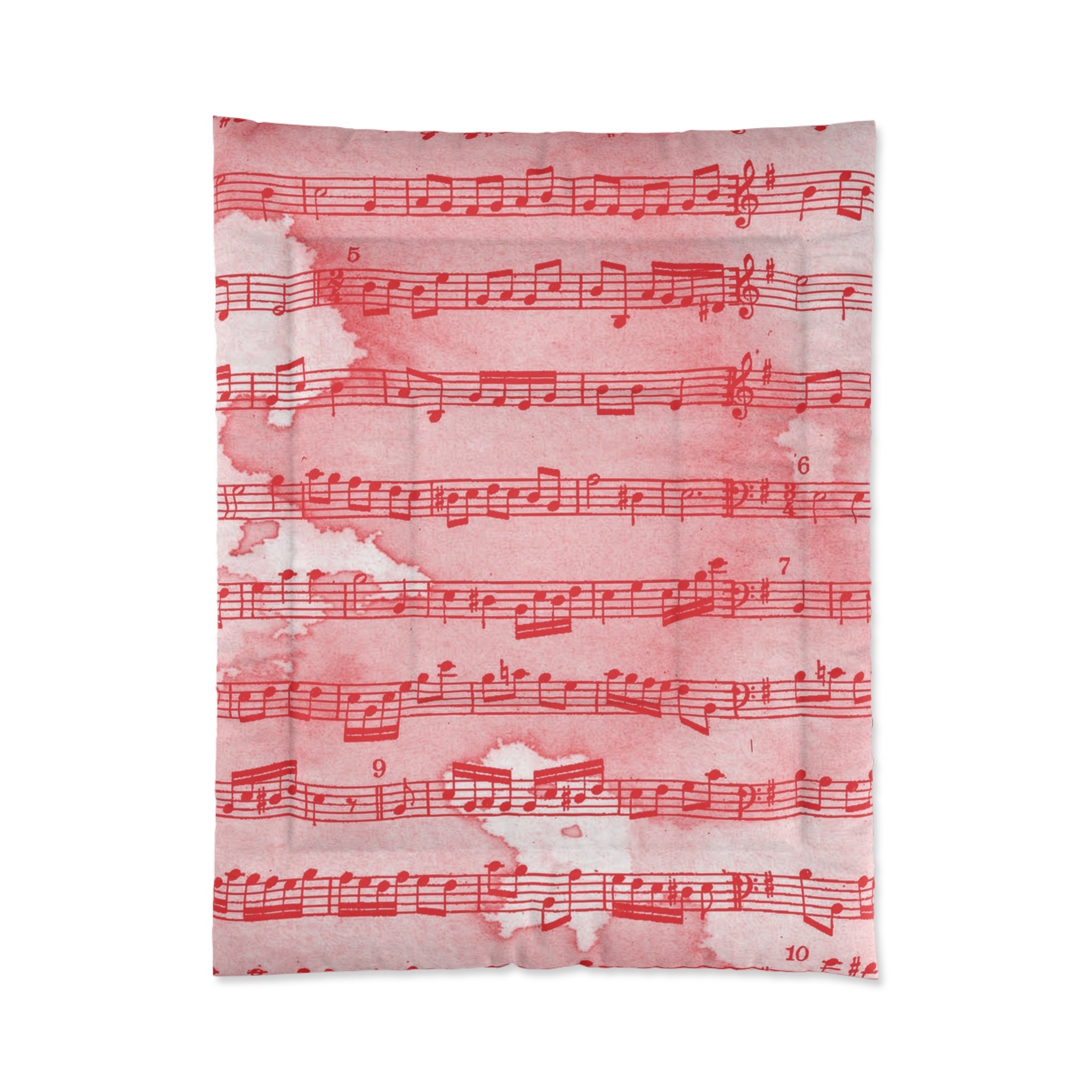 Drip Spill Type Beat Sheet Music Red Comforter, Artsulli - Art is Long, Life is Short, Home Decor, Size, 68" × 88", , , , , 28020393235572202449