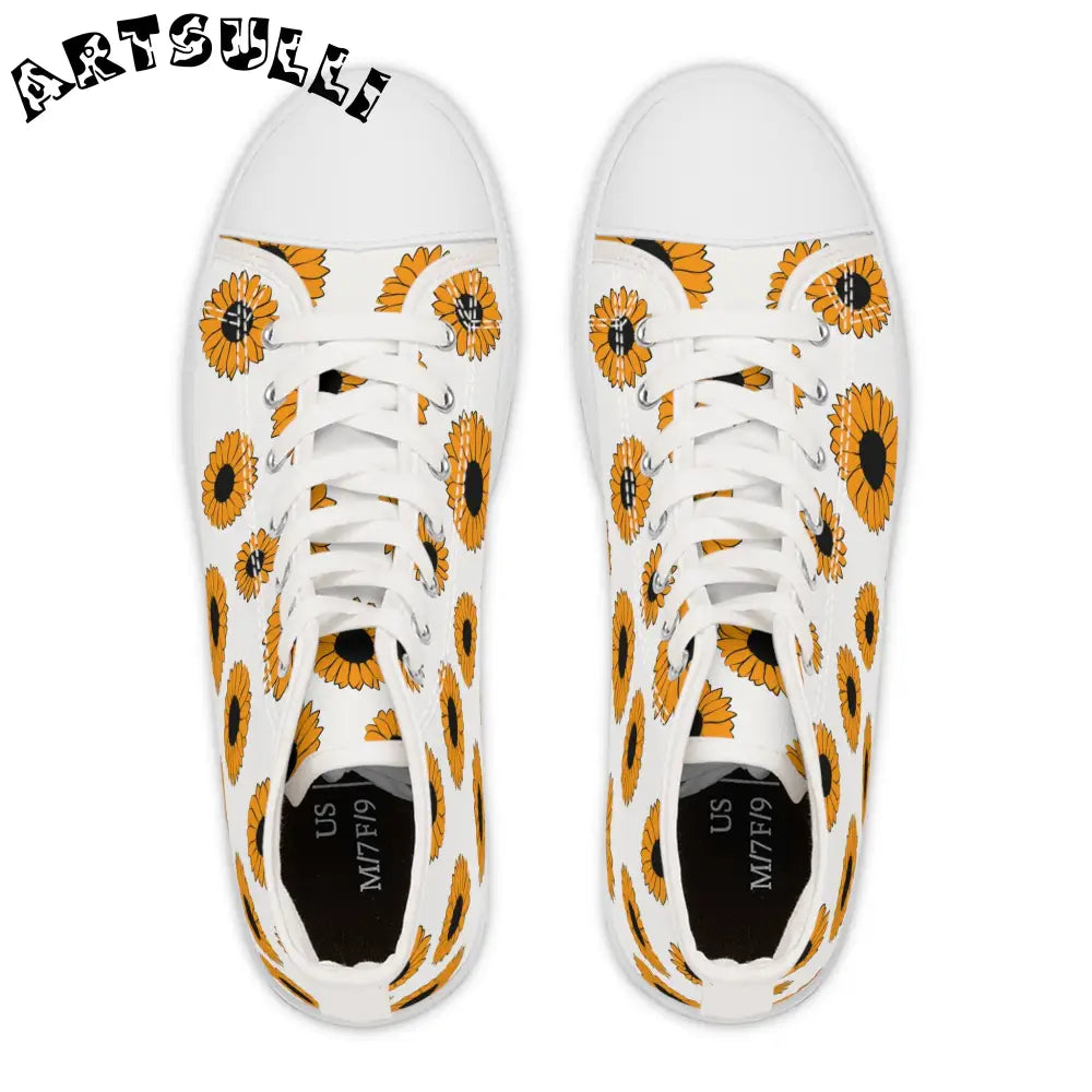 JAKKOUTTHEBXX Sunflowers Women’s High Top Sneakers JAKKOUTTHEBXX