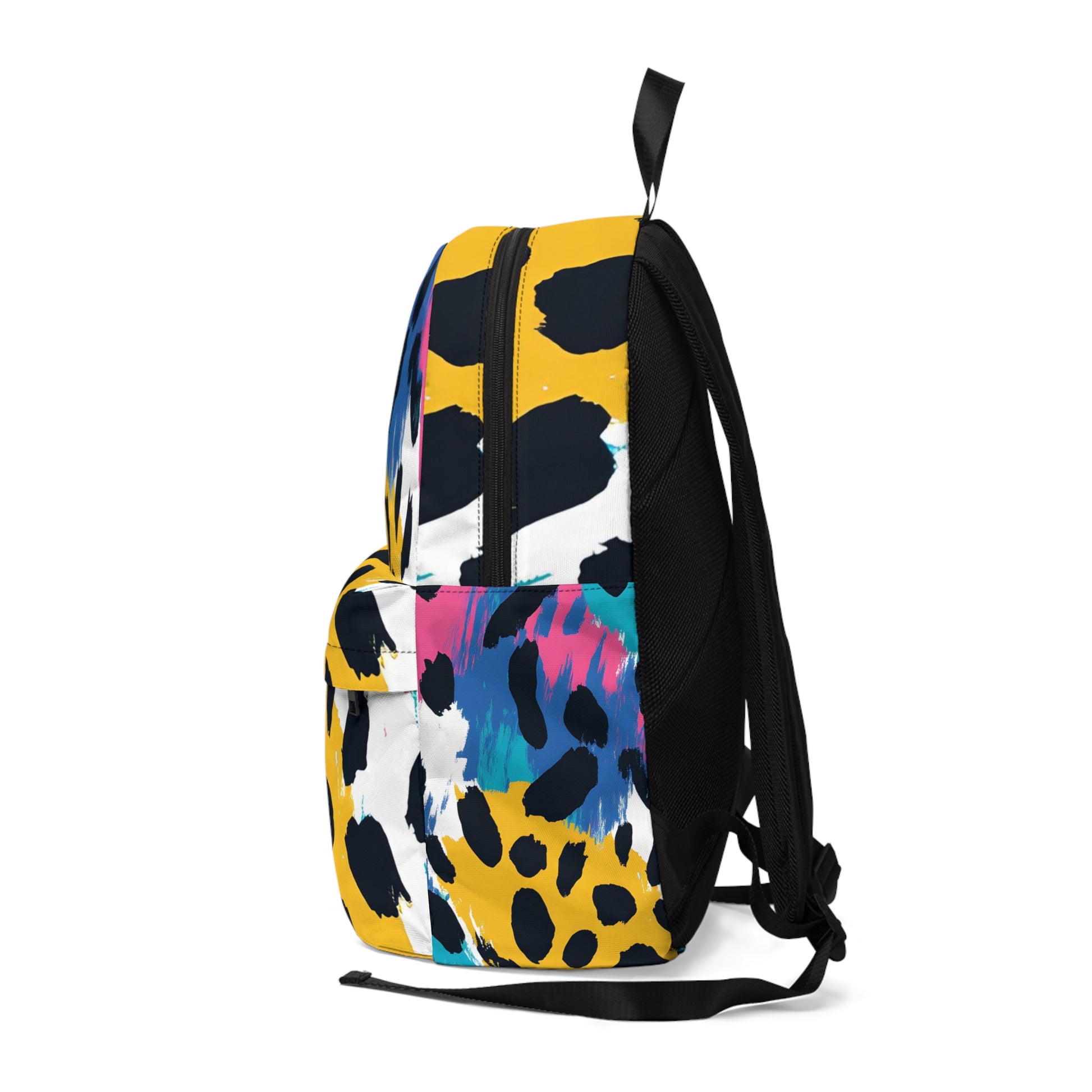 Leopard Print x Paint Brush Strokes Multi-Color Unisex Classic Backpack, Artsulli - Art is Long, Life is Short, Bags, , , , , , , 