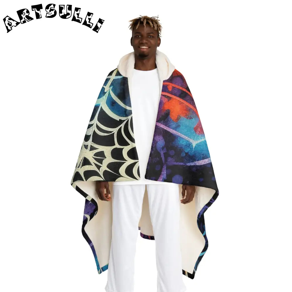 JAKKOUTTHEBXX Reversible Spiderweb Hooded Fleece Blanket 2025