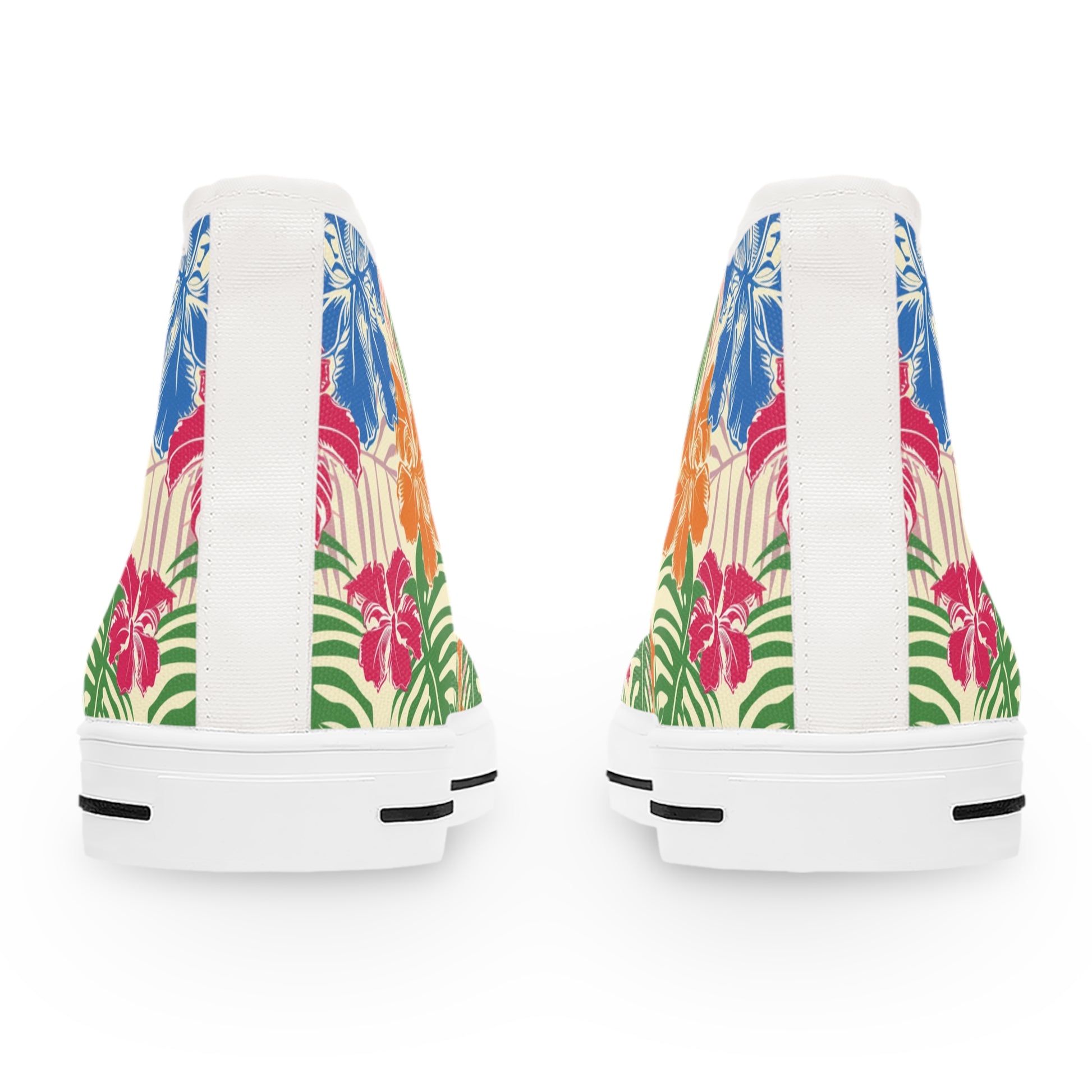 Blooming Tropical Flowers Women's High Top Sneakers, Artsulli - Art is Long, Life is Short, Shoes, , , , , , , 