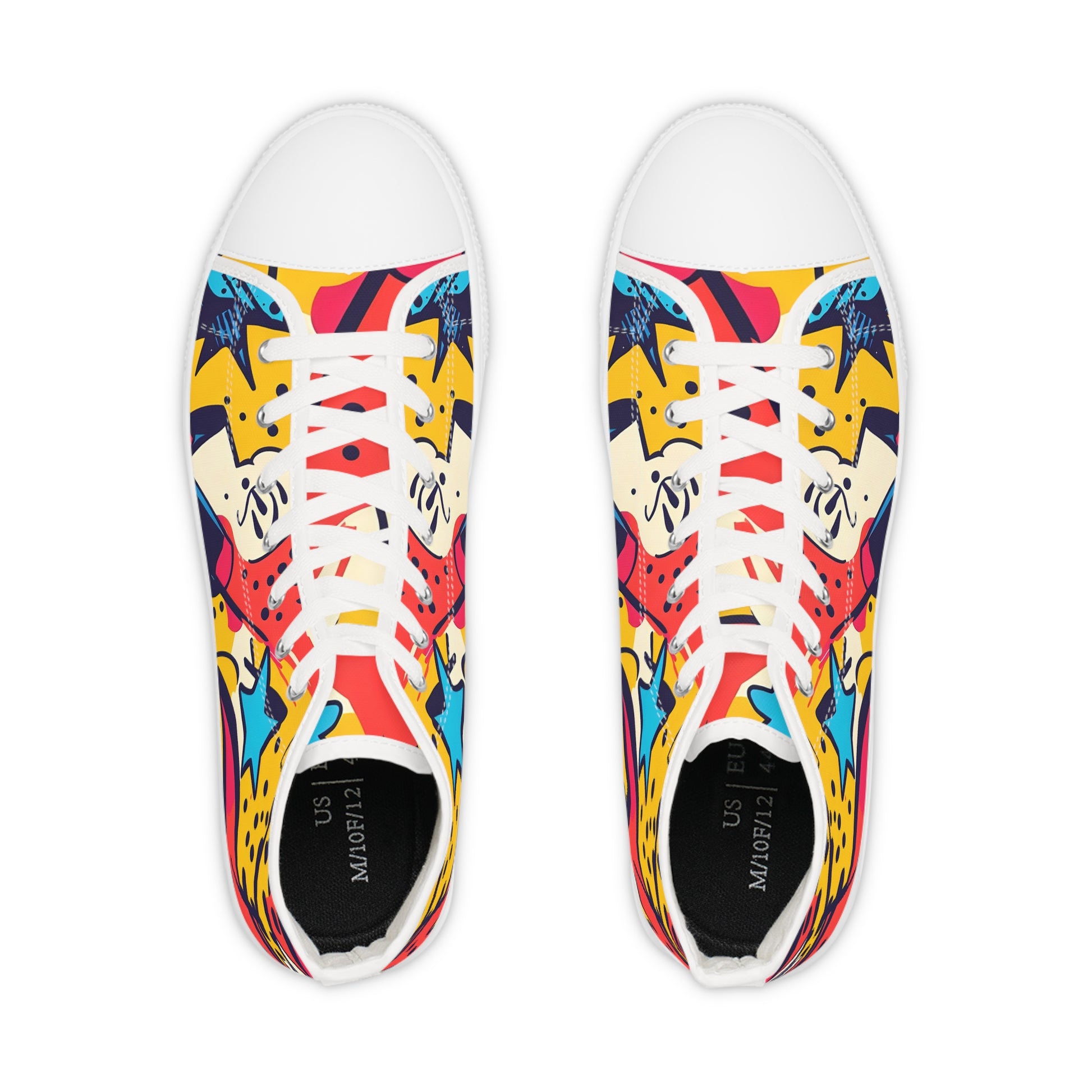 Comic x Pop Art Men's High Top Sneakers, Artsulli - Art is Long, Life is Short, Shoes, , , , , , , 
