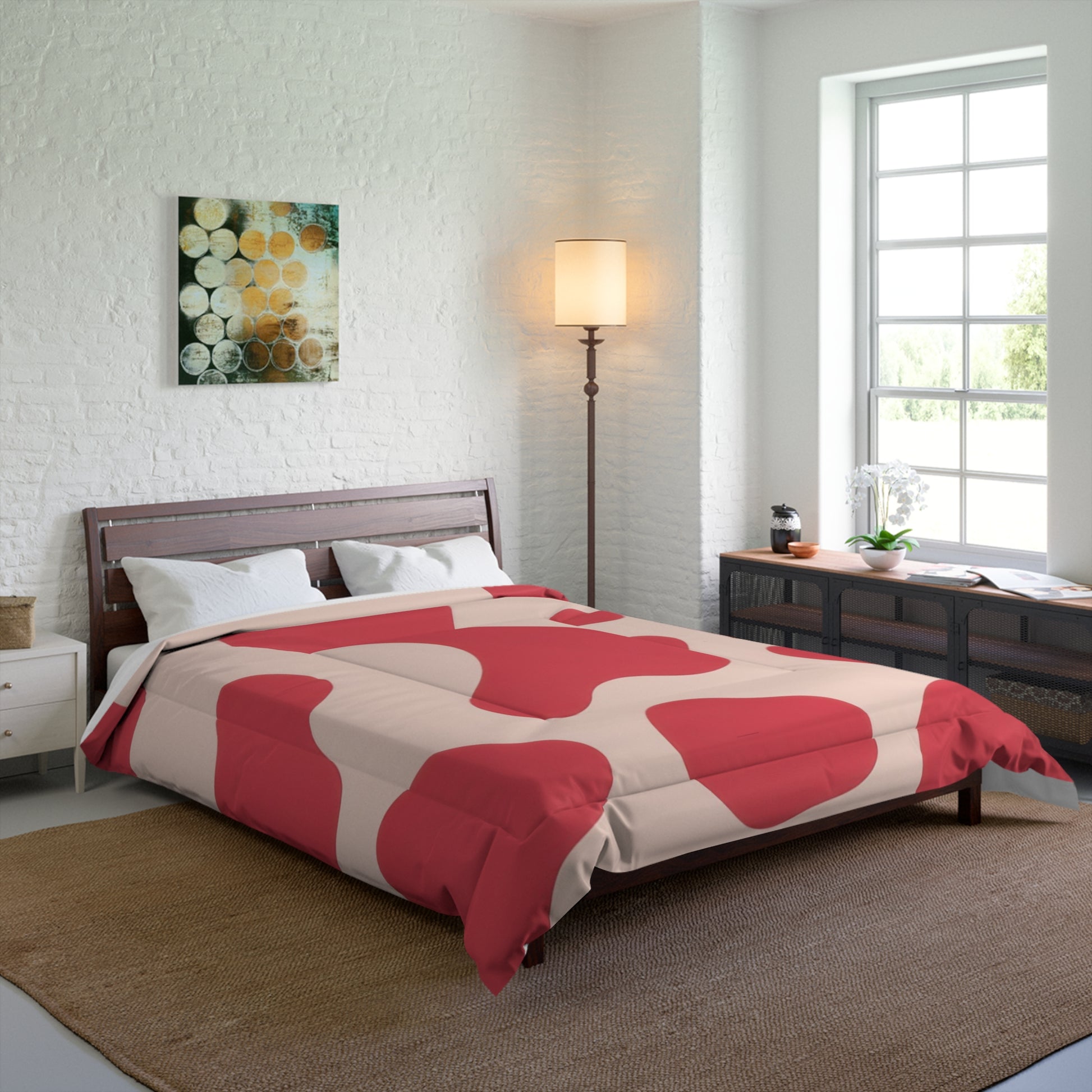 Red Jungle Cow Comforter, Artsulli - Art is Long, Life is Short, Home Decor, , , , , , , 